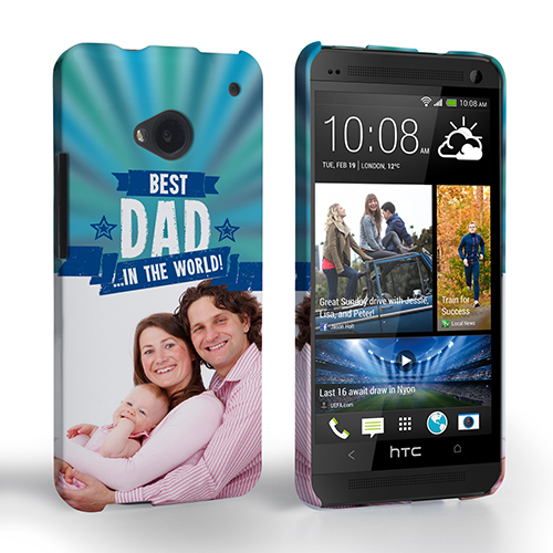 Caseflex HTC One Best Dad in the World (Blue) Case/Cover