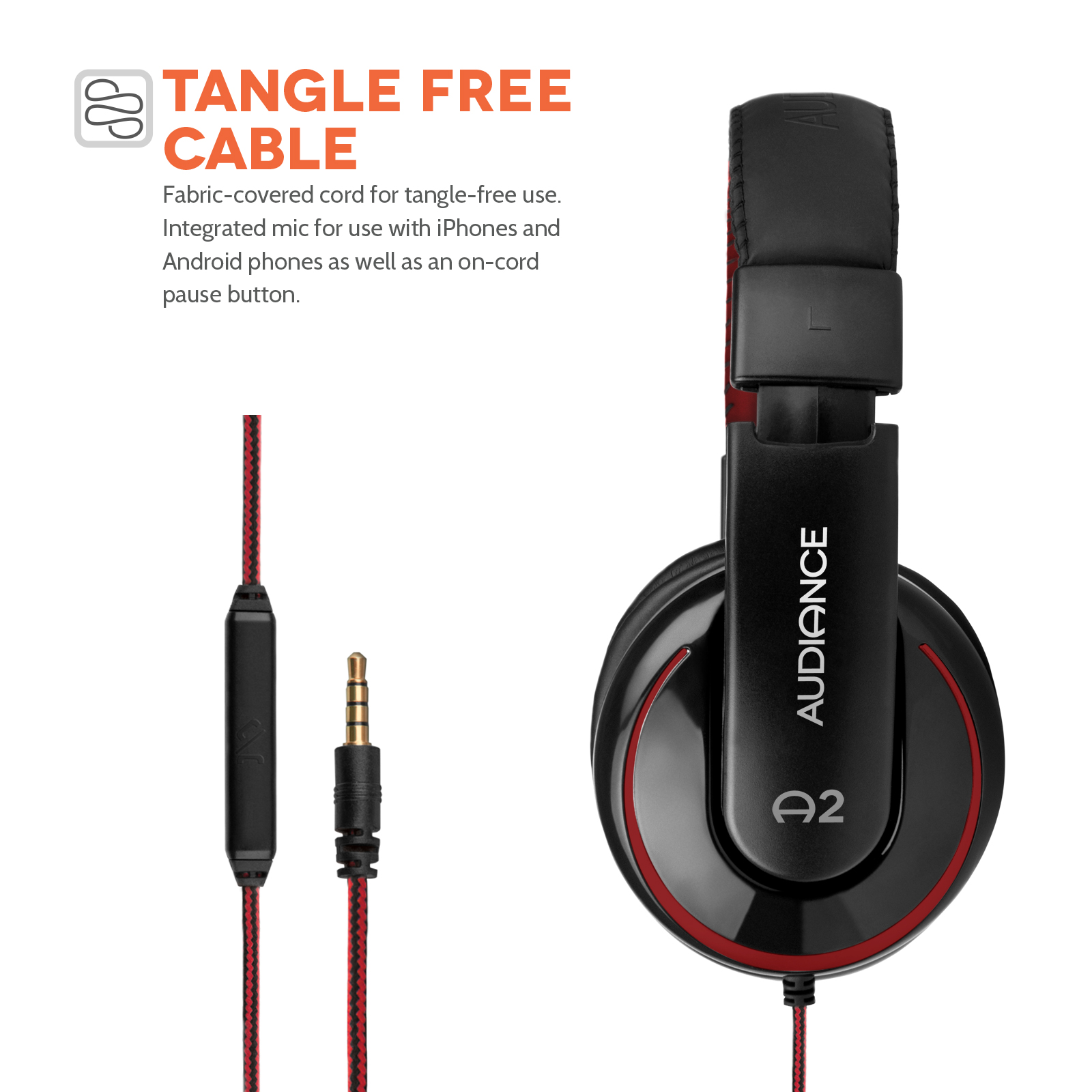 Audiance A2 Headphones - Black/Red