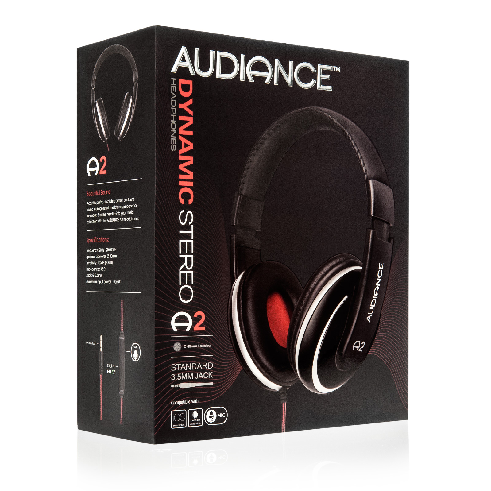 Audiance A2 Headphones - Black/Silver