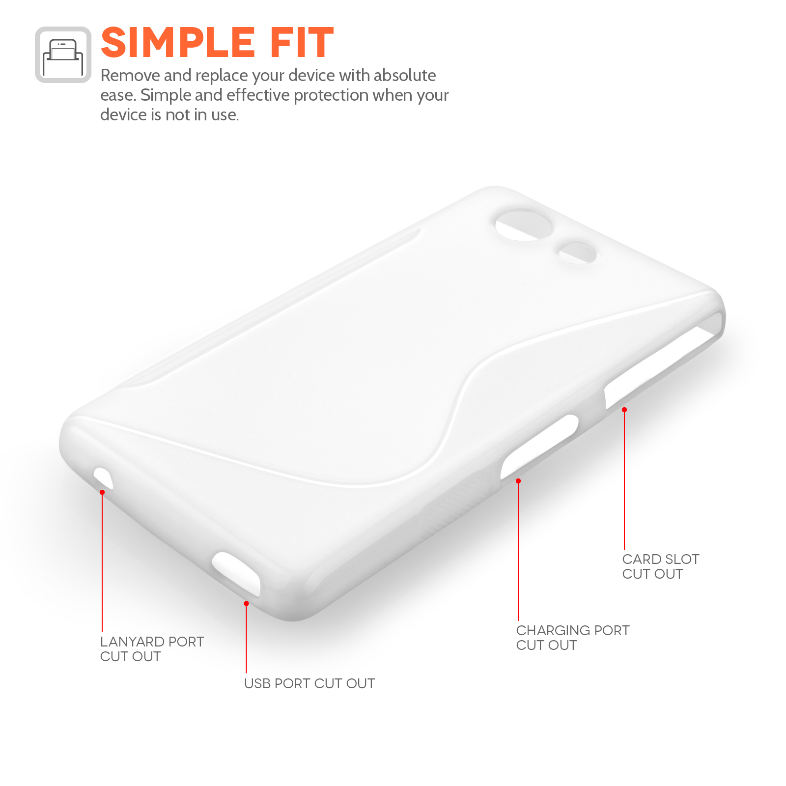 Caseflex Sony Xperia Z4 Compact Silicone Gel S-Line Case - White