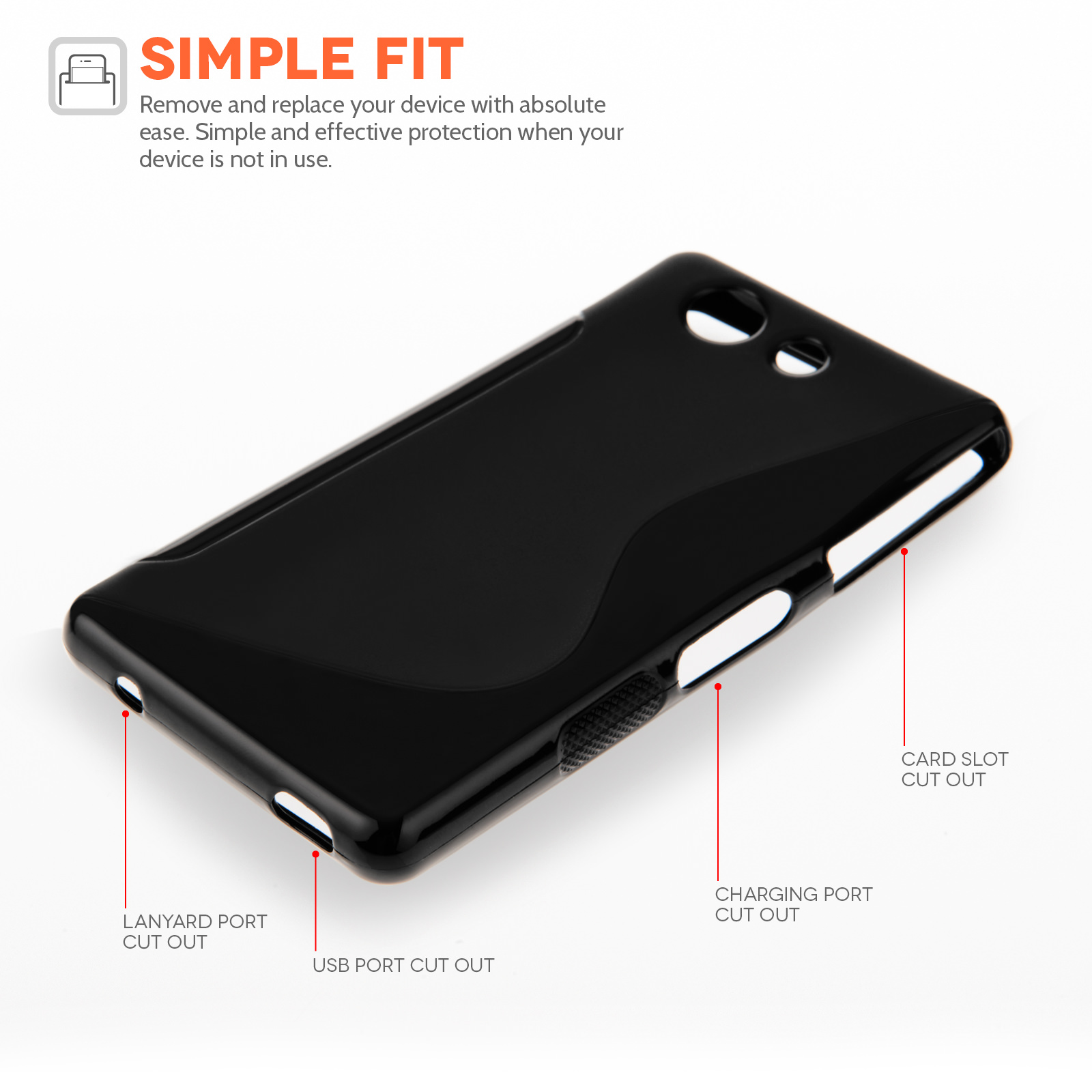 Caseflex Sony Xperia Z4 Compact Silicone Gel S-Line Case - Black