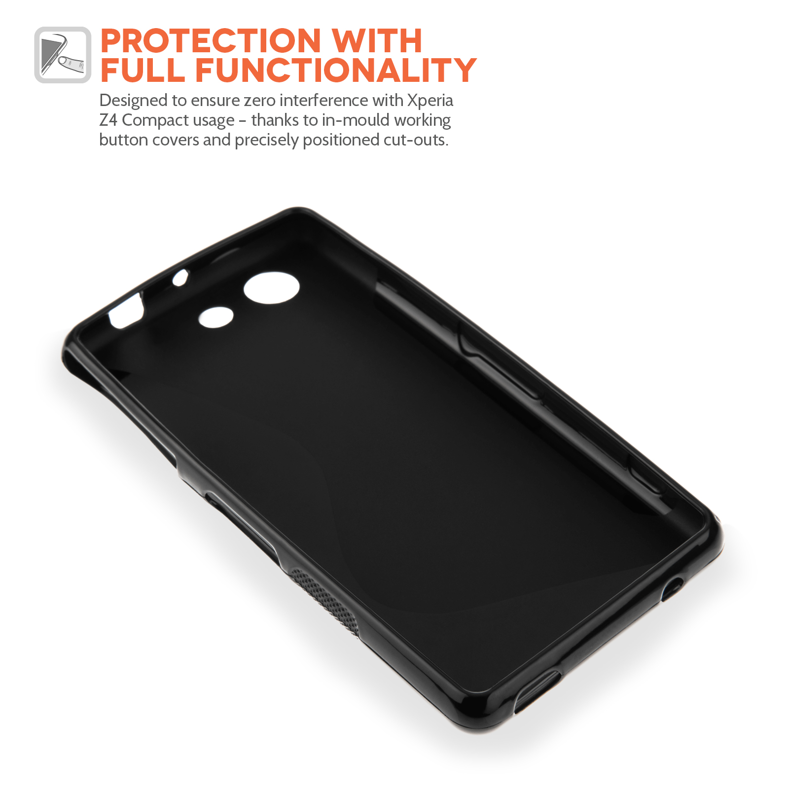 Caseflex Sony Xperia Z4 Compact Silicone Gel S-Line Case - Black
