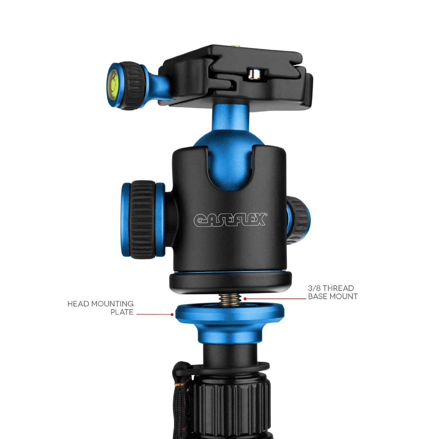 Caseflex Premium Alloy Camera Tripod Pro Blue