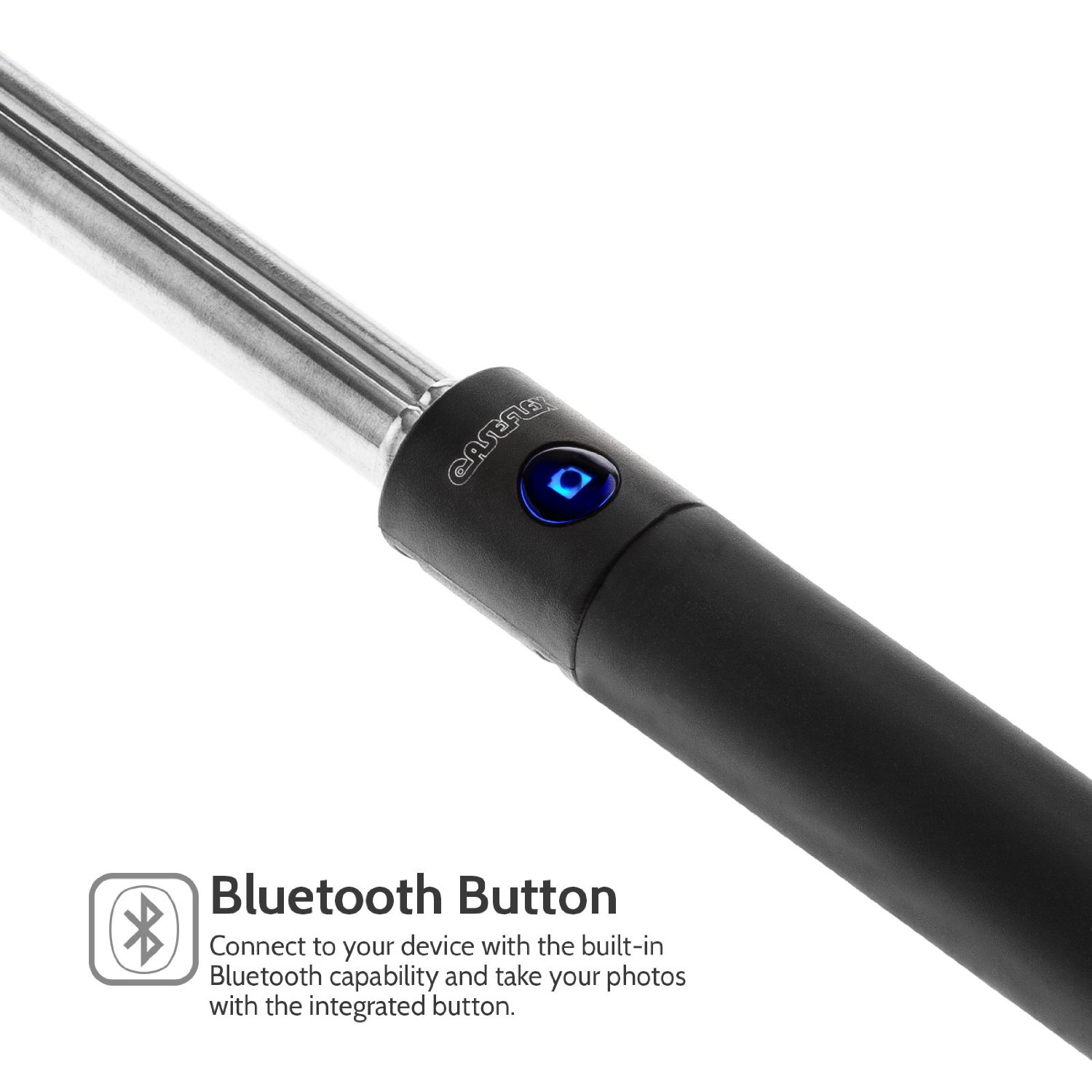 Caseflex Bluetooth Selfie Stick With Built In Remote - Black