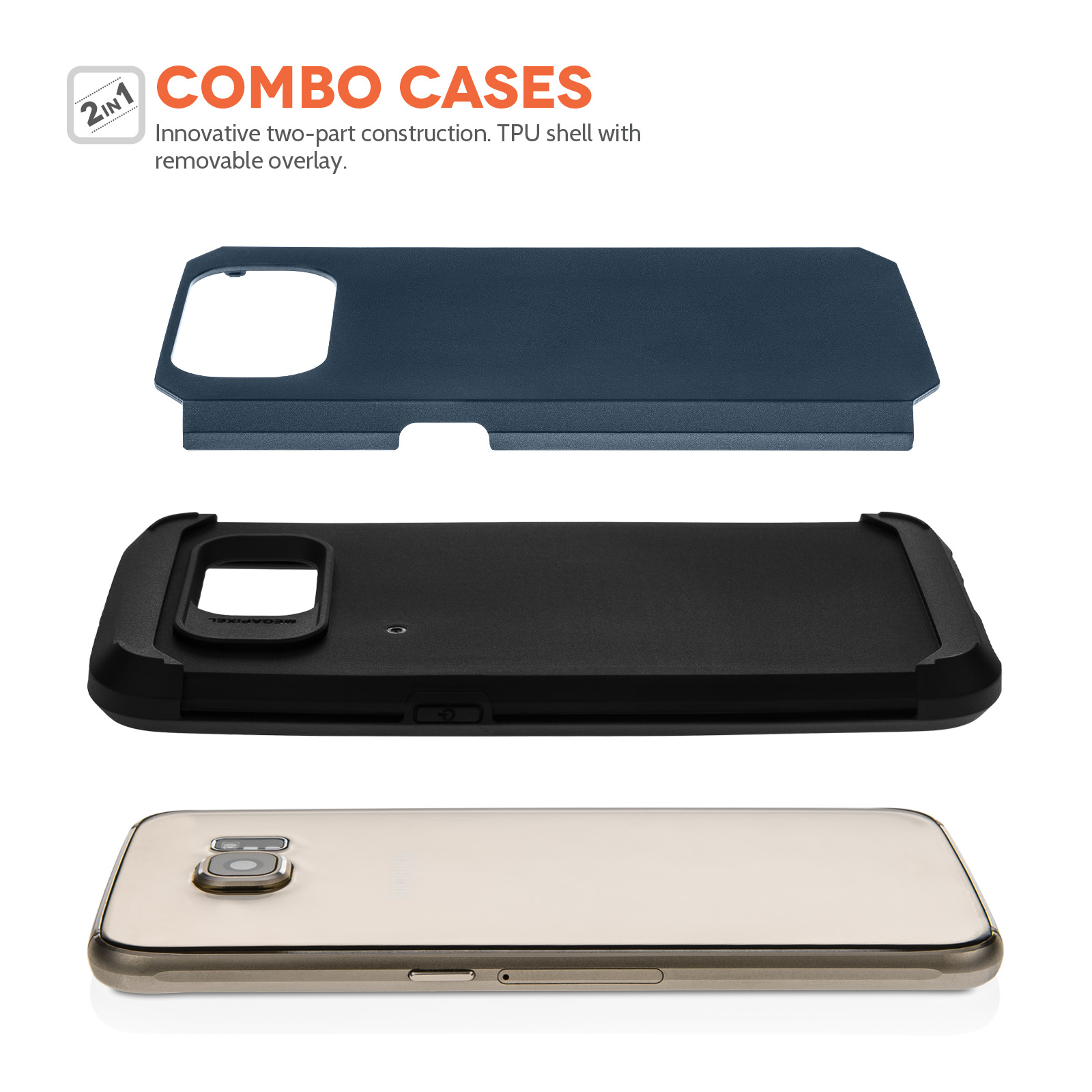 Caseflex Samsung Galaxy S6 Tough Armor - Metal Slate Case