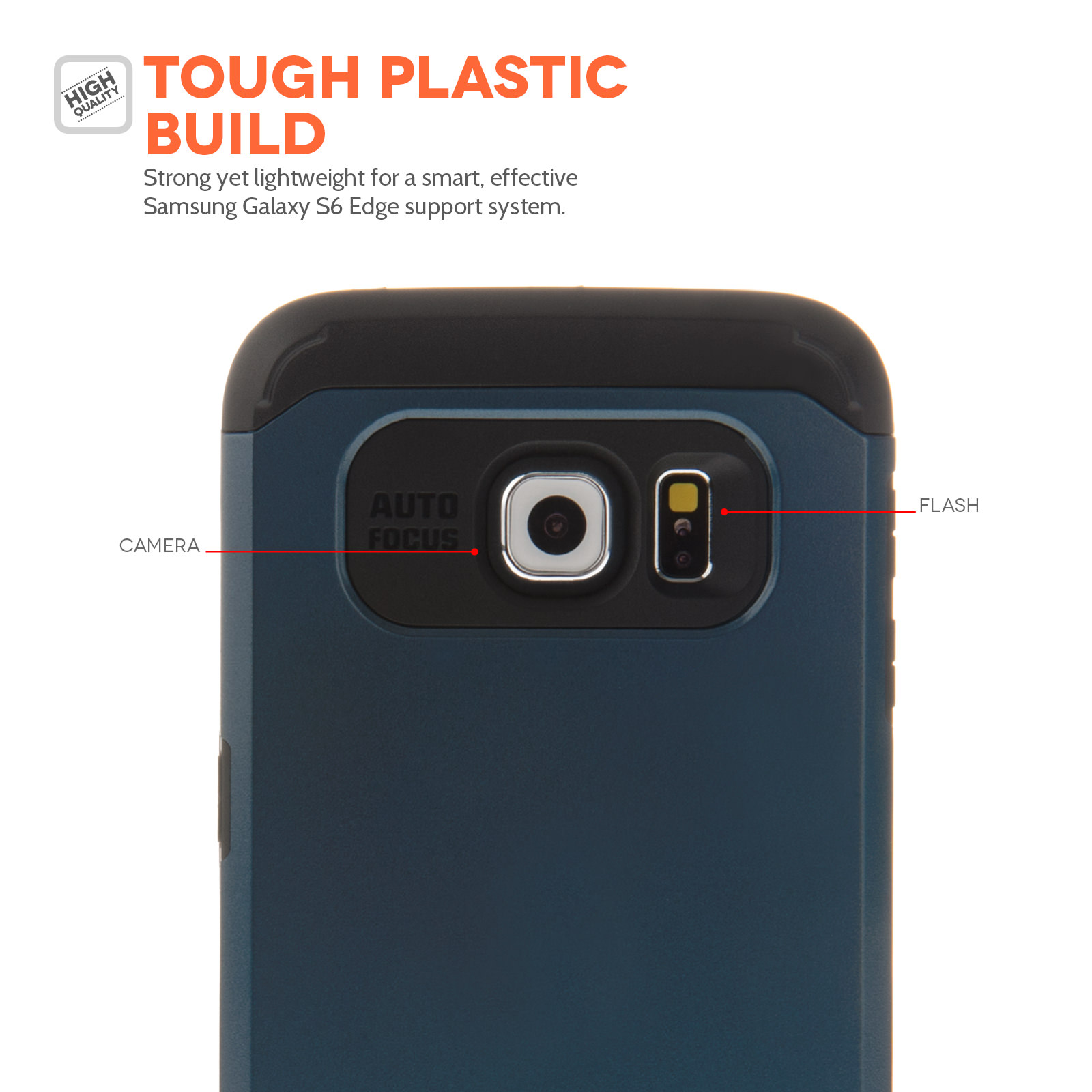Caseflex Samsung Galaxy S6 Edge Tough Armor - Metal Slate Case