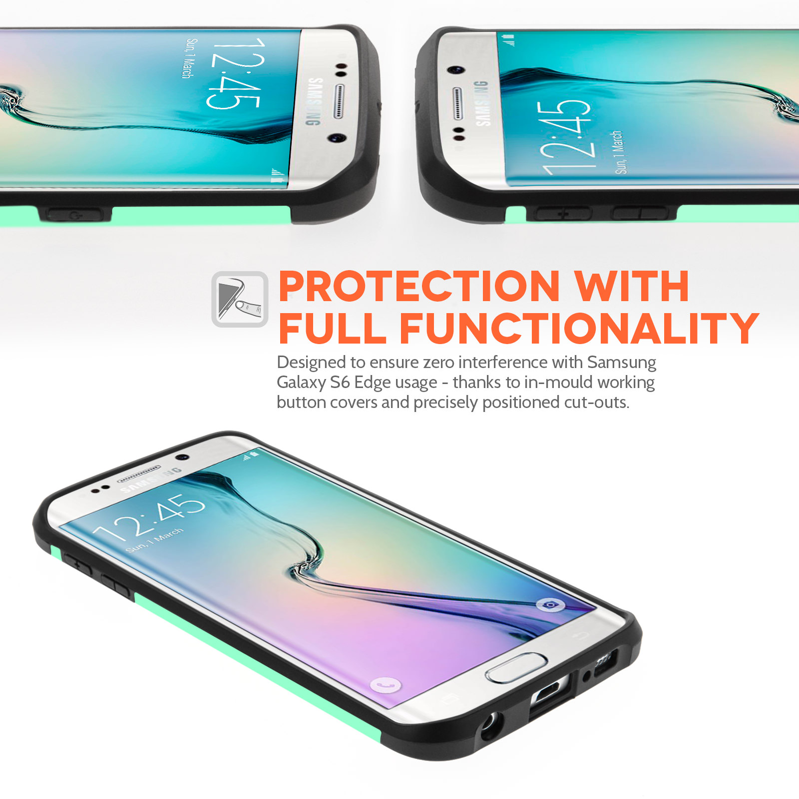 Caseflex Samsung Galaxy S6 Edge Tough Armor - Mint Green Case