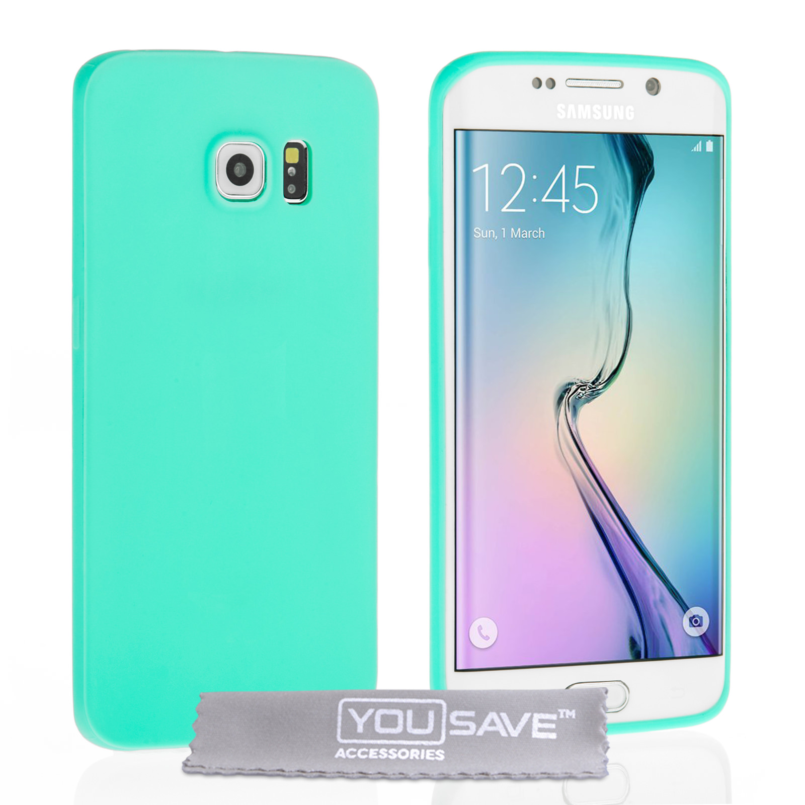 Yousave Accessories Samsung Galaxy S6 Edge New Slim Ultra Thin Gel - Solid Light Blue (Mint Green) Case