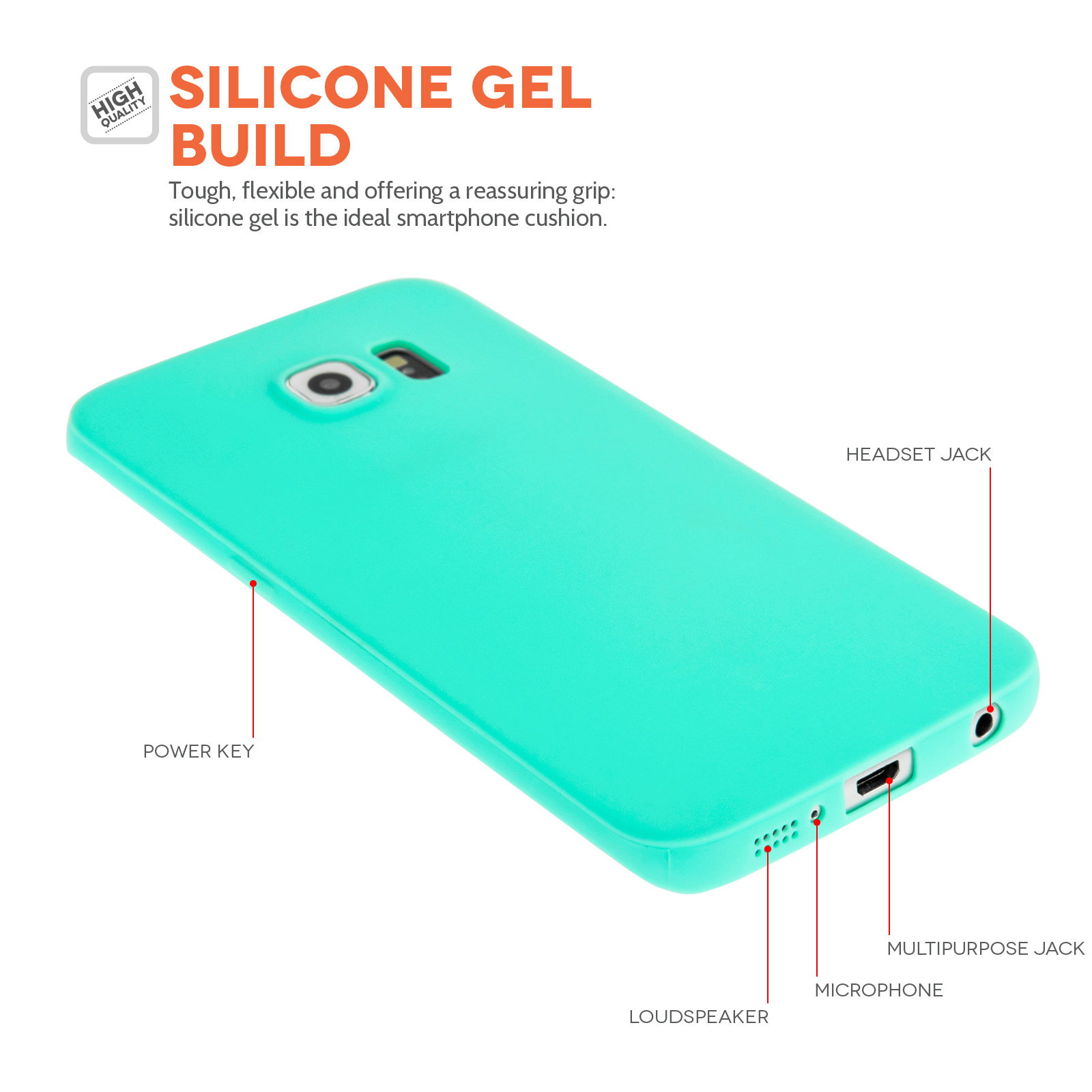 Yousave Accessories Samsung Galaxy S6 Edge New Slim Ultra Thin Gel - Solid Light Blue (Mint Green) Case