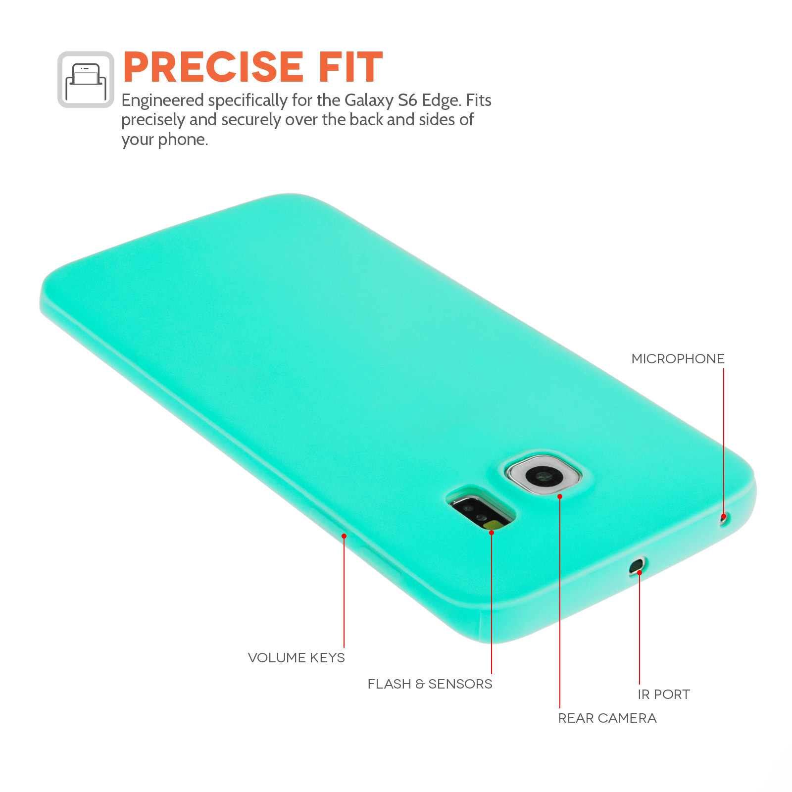 Yousave Accessories Samsung Galaxy S6 Edge New Slim Ultra Thin Gel - Solid Light Blue (Mint Green) Case