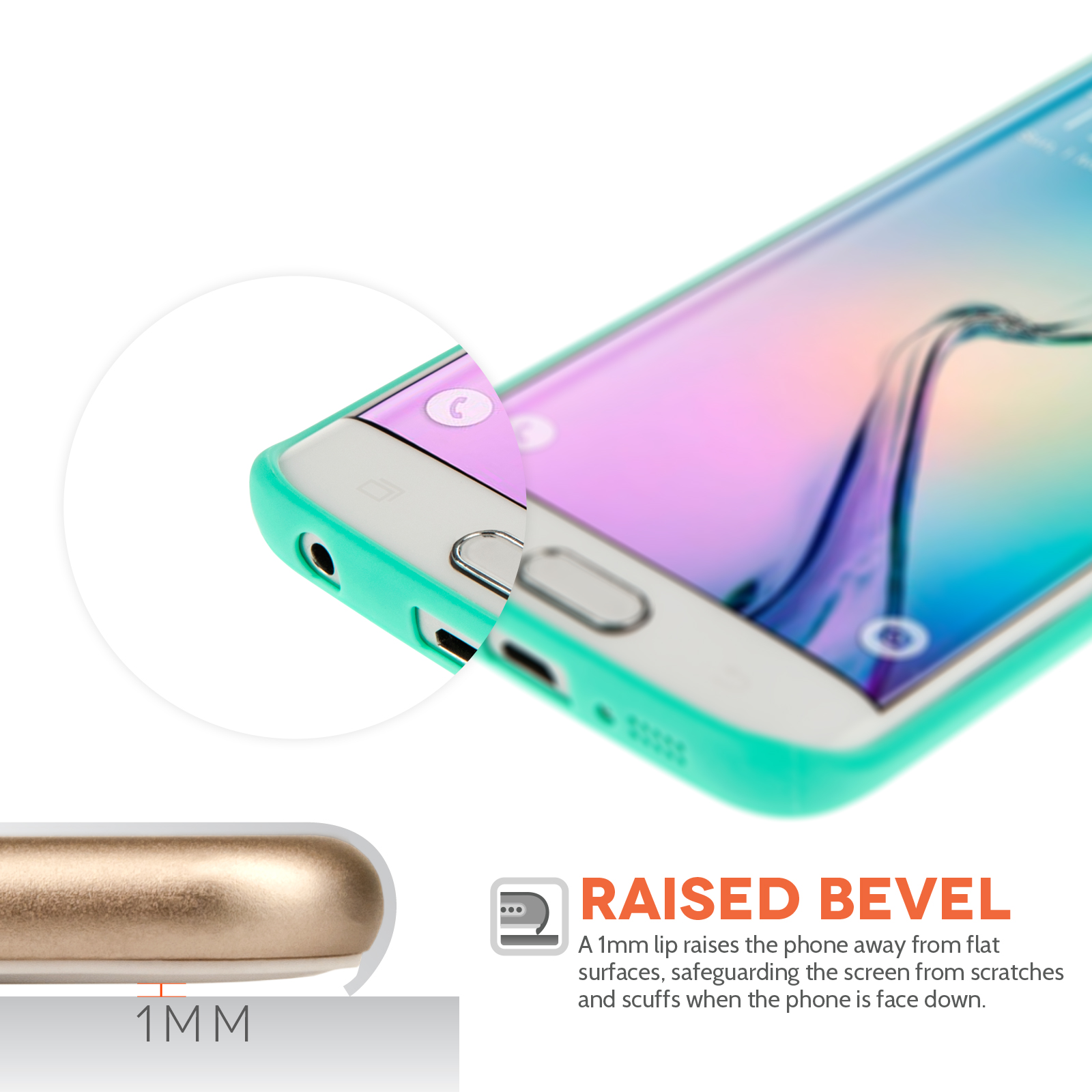 Yousave Accessories Samsung Galaxy S6 Edge New Slim Ultra Thin Gel - Solid Light Blue (Mint Green) Case