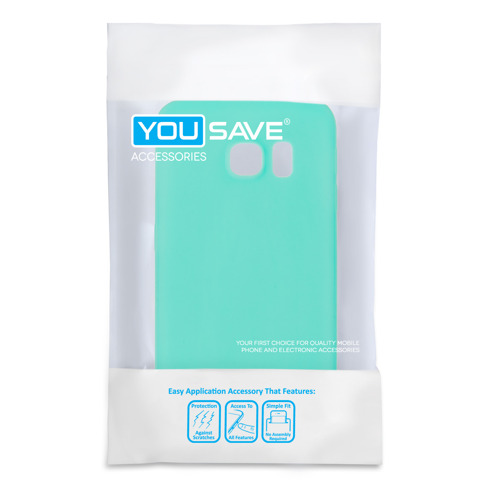 Yousave Accessories Samsung Galaxy S6 Edge New Slim Ultra Thin Gel - Solid Light Blue (Mint Green) Case