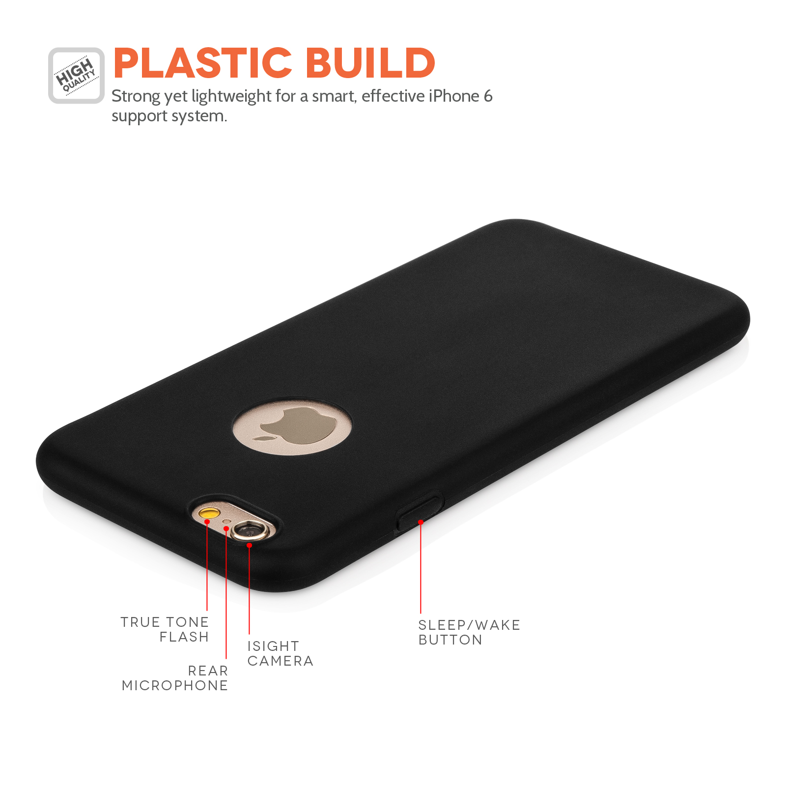 Yousave Accessories  iPhone 6 Plus and 6s Plus Ultra Thin Gel - Solid Black Case
