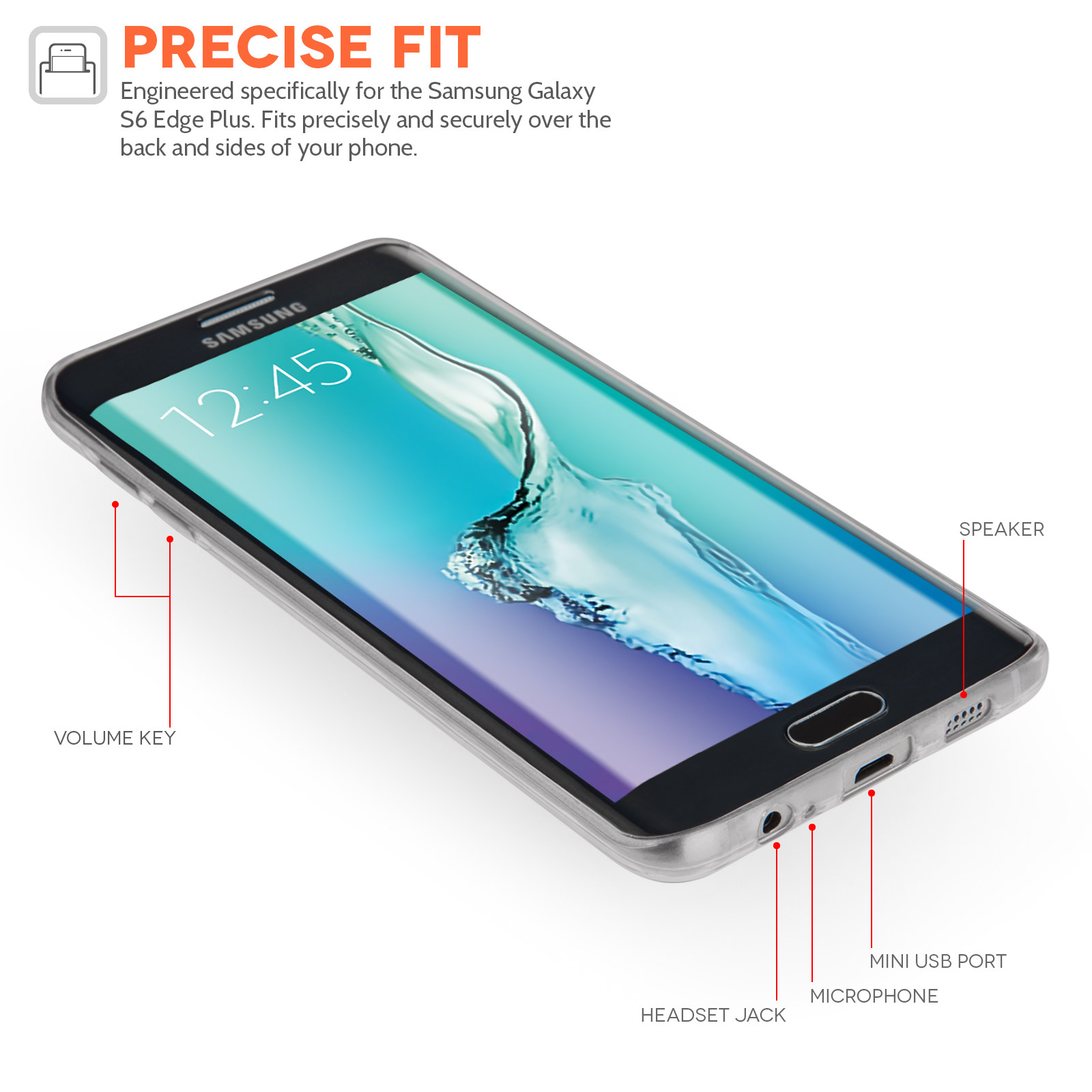 Yousave Accessories Samsung Galaxy S6 Edge Plus Ultra -Thin Gel Clear Case