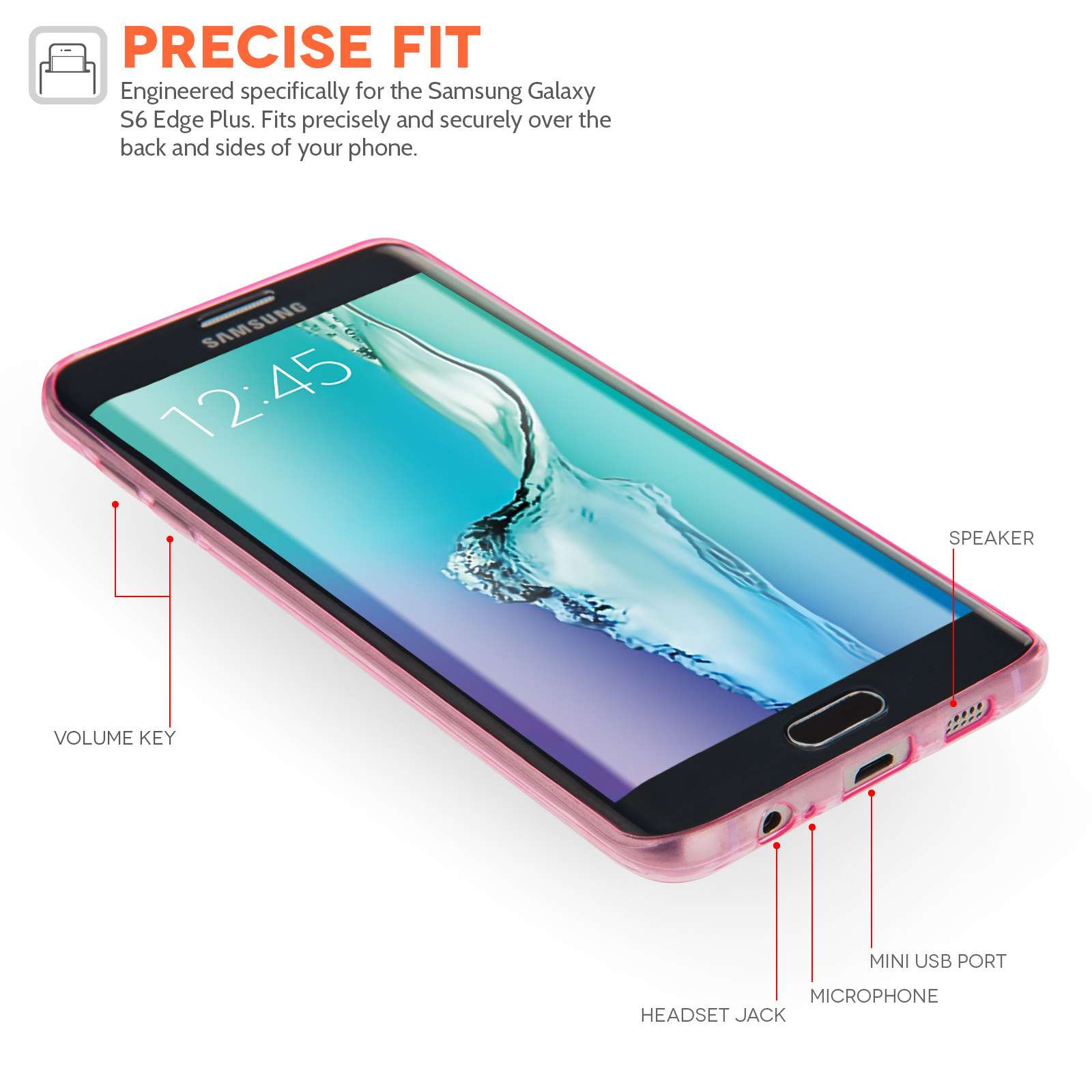 Yousave Accessories Samsung Galaxy S6 Edge Plus Ultra Thin Gel -Pink Case