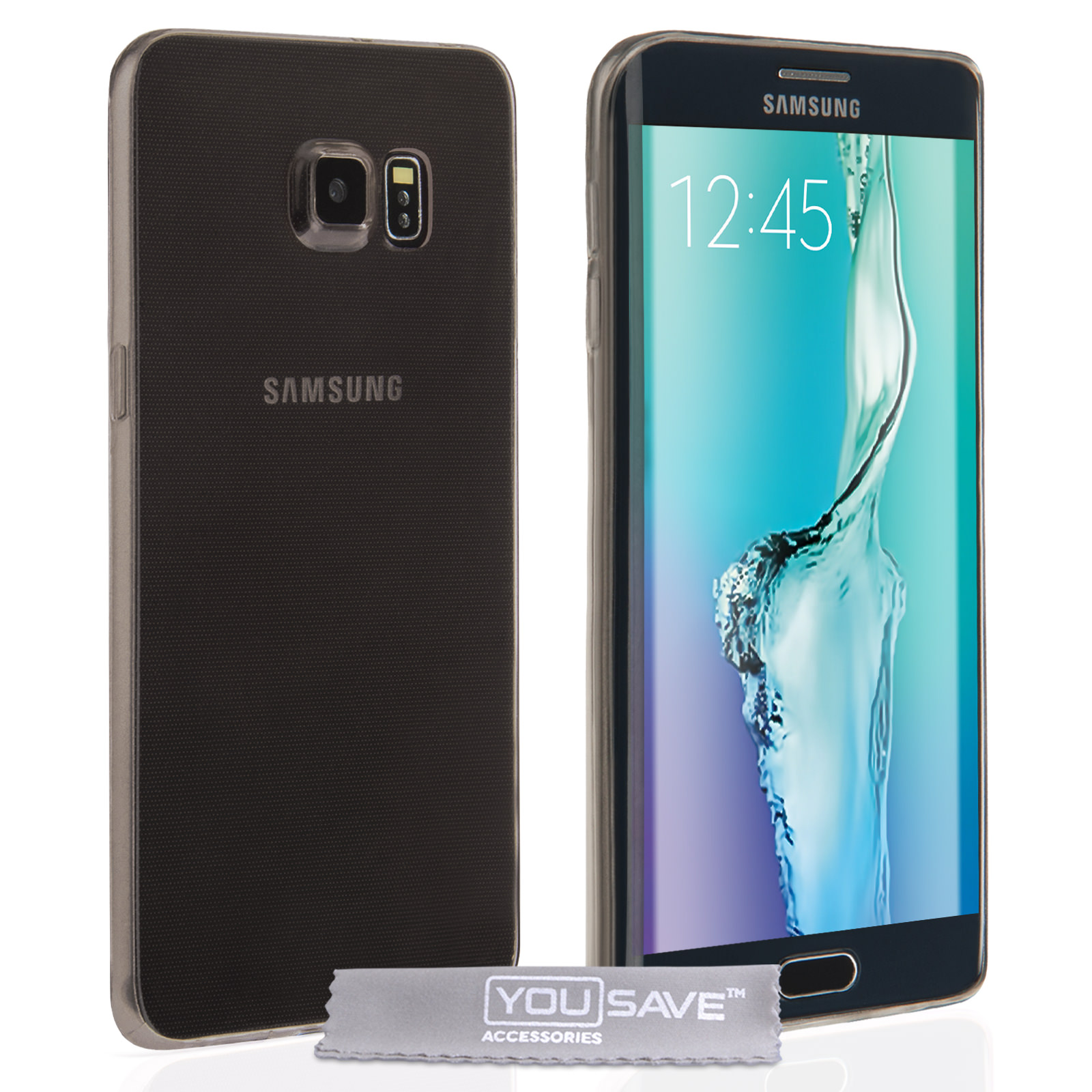 Yousave Accessories Samsung Galaxy S6 Edge Plus Ultra Thin Gel -Smoke Black Case