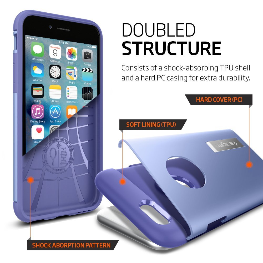 Spigen iPhone 6 and 6S Case Slim Armor Violet ( SM coated )