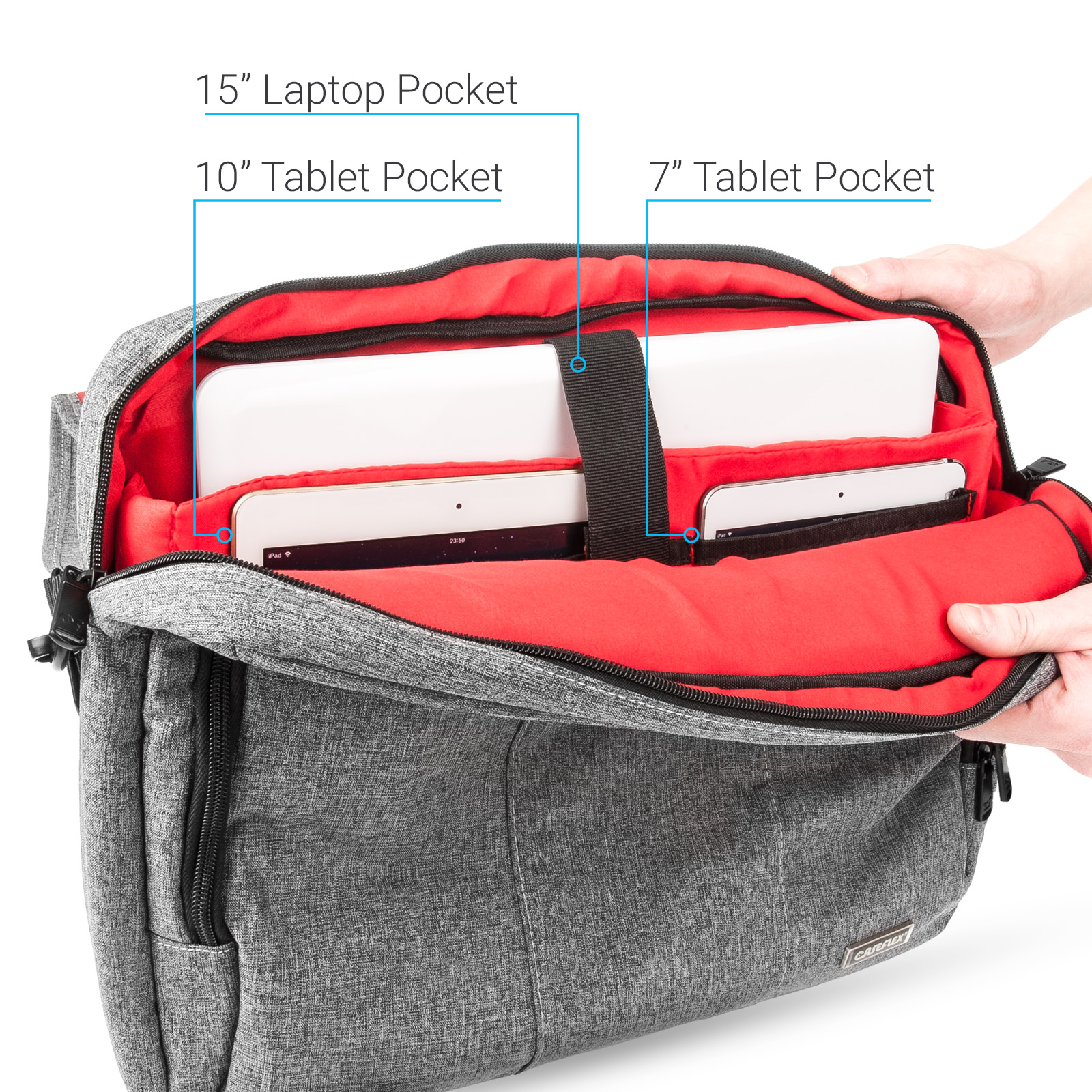 Caseflex Grey Laptop Shoulder Bag