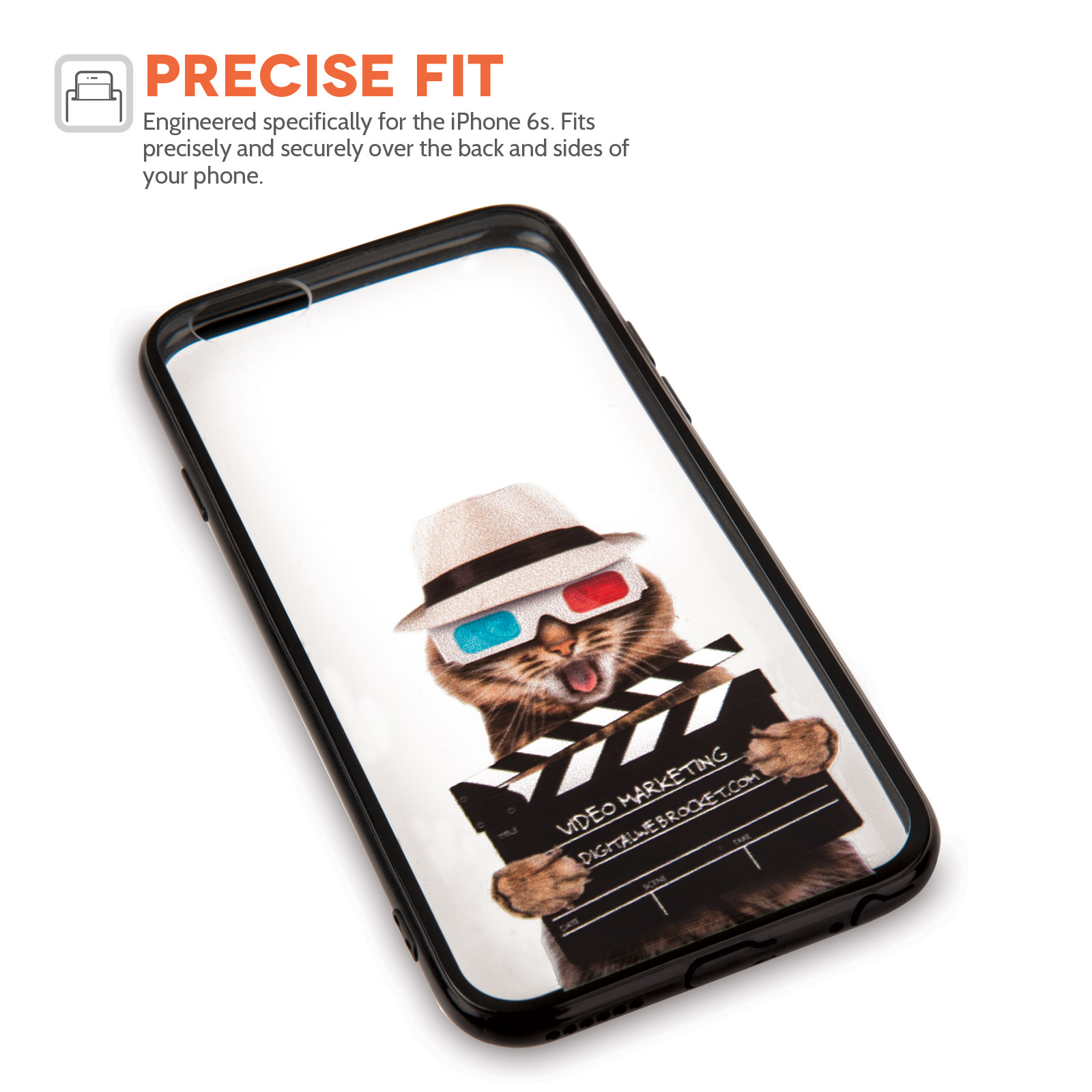 Yousave Accessories iPhone 6 and 6s Fun Case - Film Cat Design