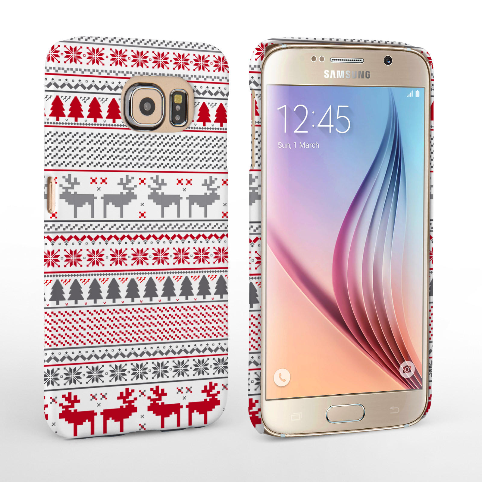 Caseflex Samsung Galaxy S6 Fairisle Reindeer Christmas Jumper 