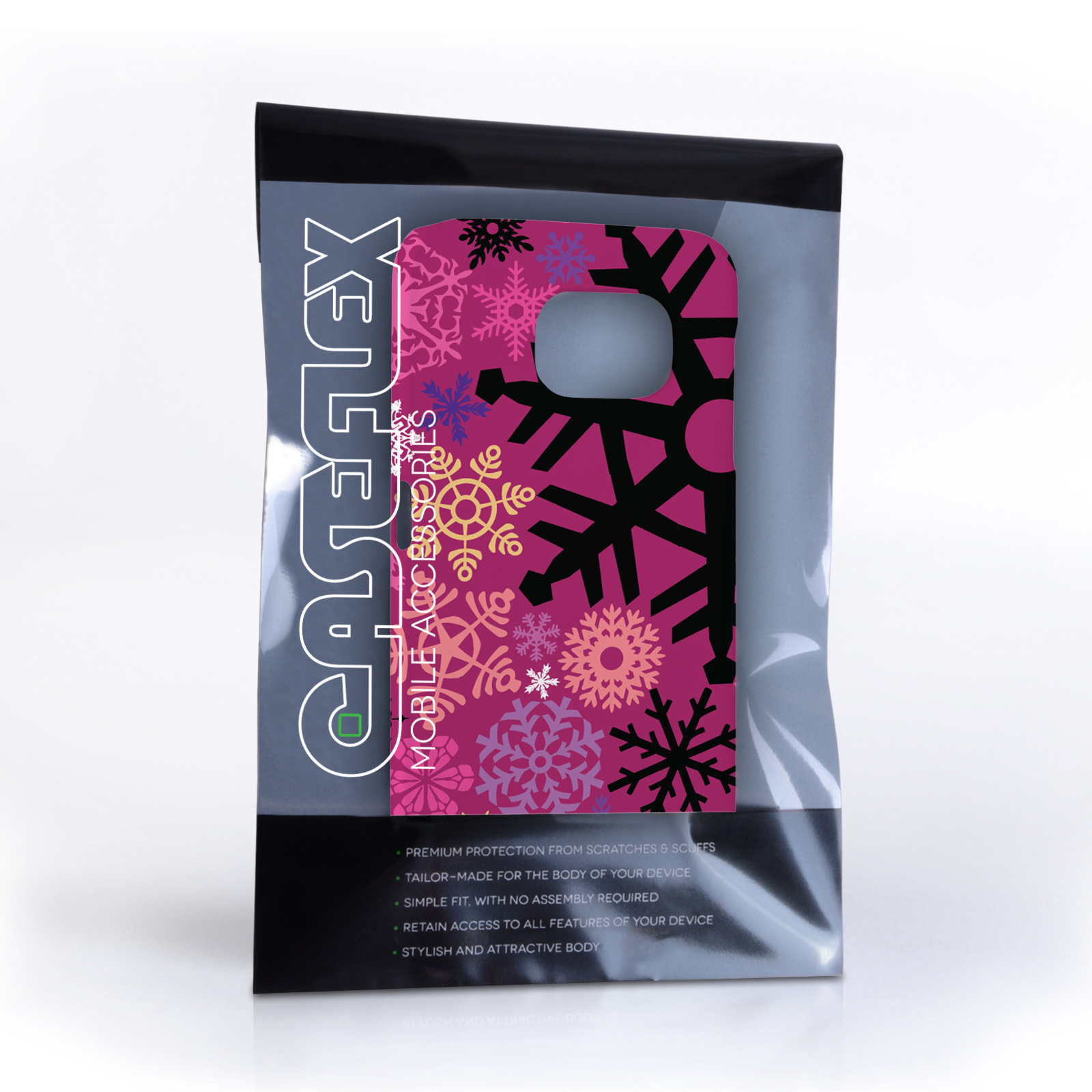 Caseflex Samsung Galaxy S6 Christmas Winter Snowflake Hard Case - Burgundy