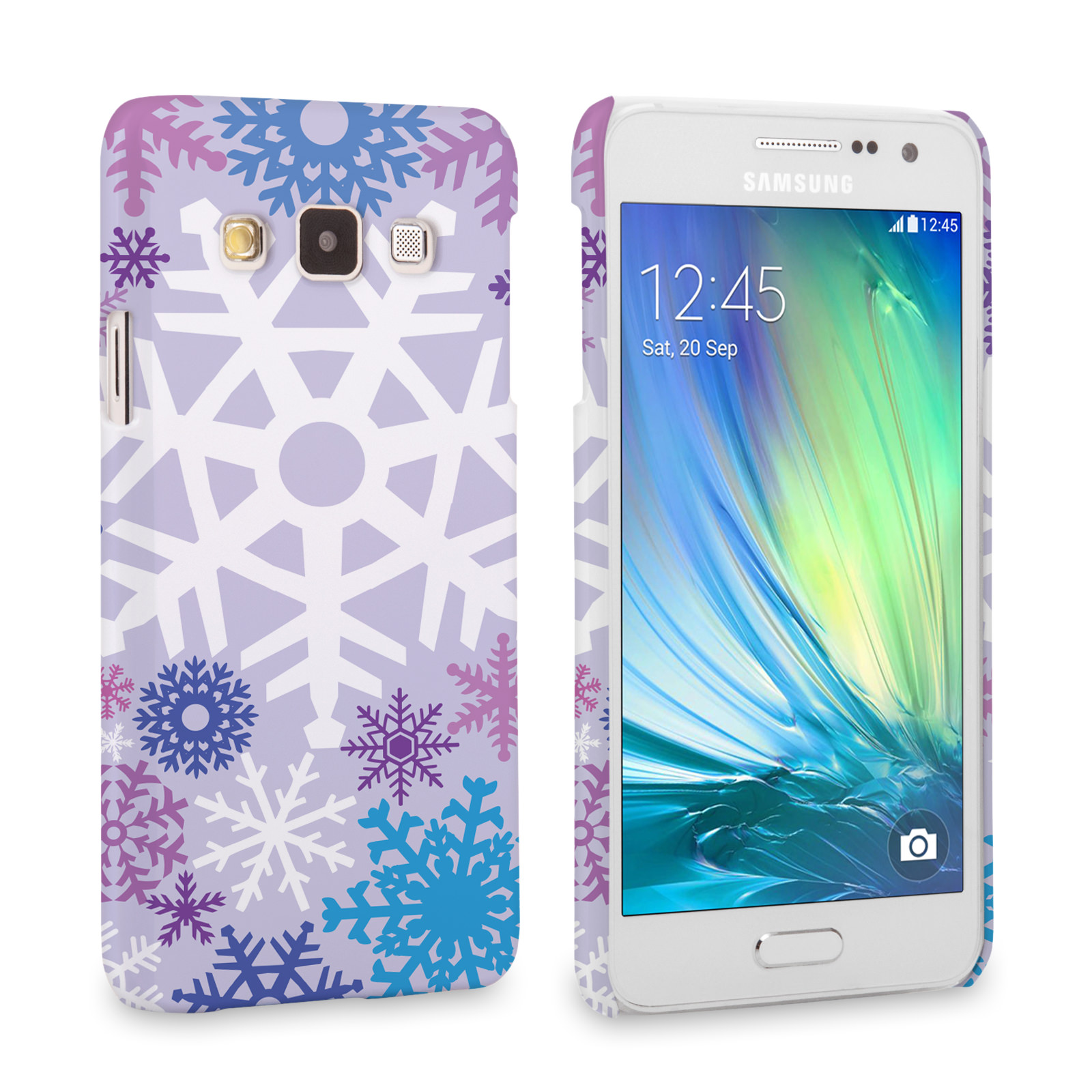 Caseflex Samsung Galaxy A3 Winter Christmas Snowflake Hard Case - Purple / Blue