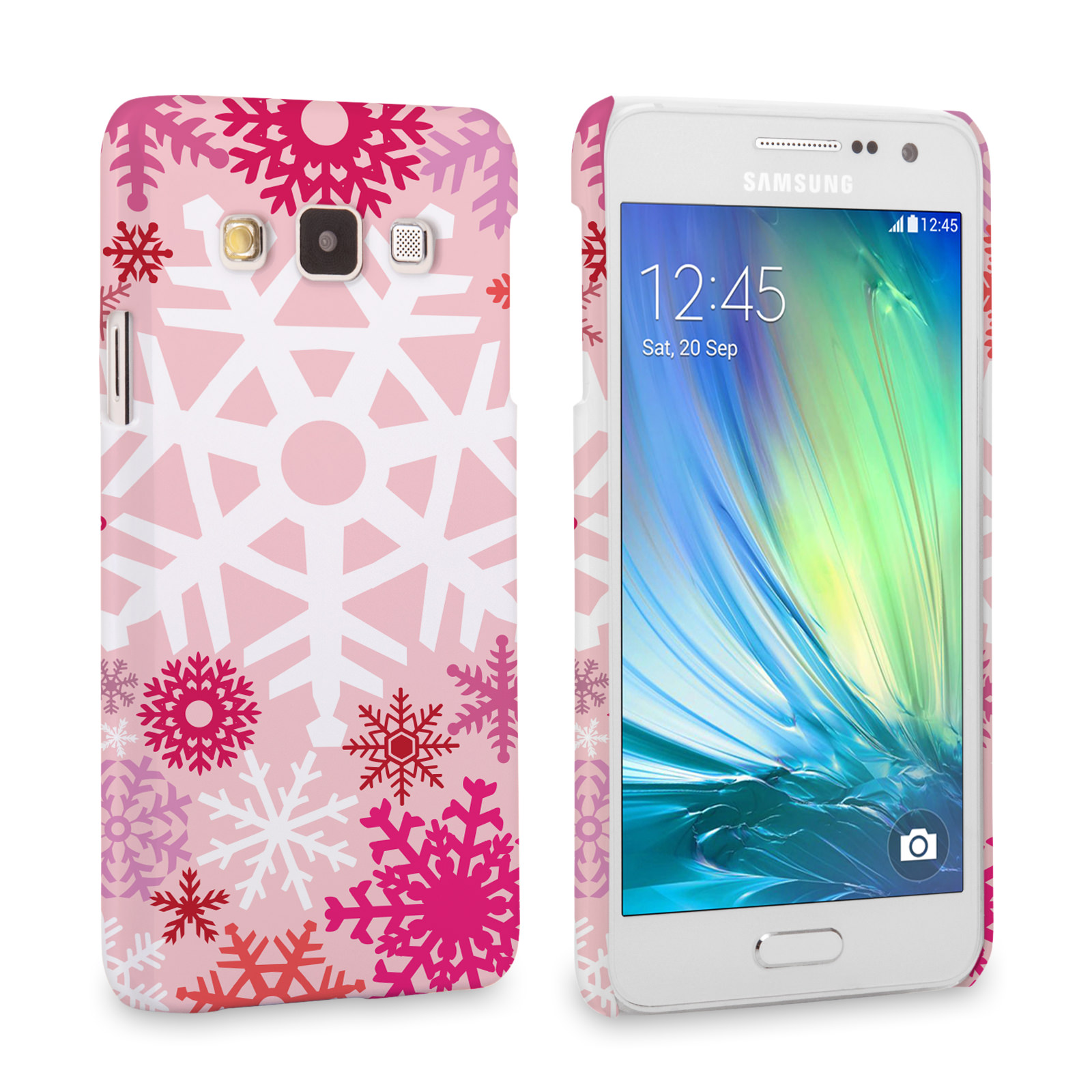 Caseflex Samsung Galaxy A3 Winter Christmas Snowflake Hard Case - Red / Pink