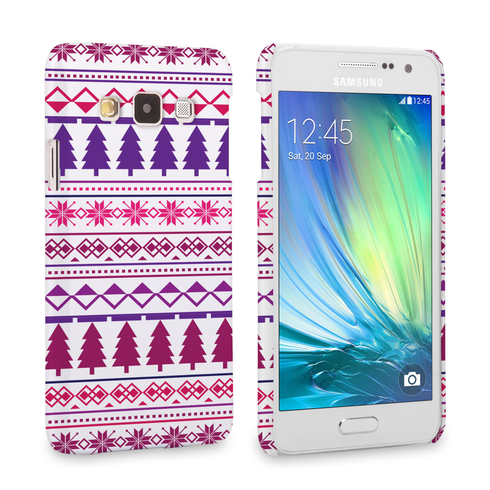 Caseflex Samsung Galaxy A3 Christmas Tree Hard Case - Pink / Purple