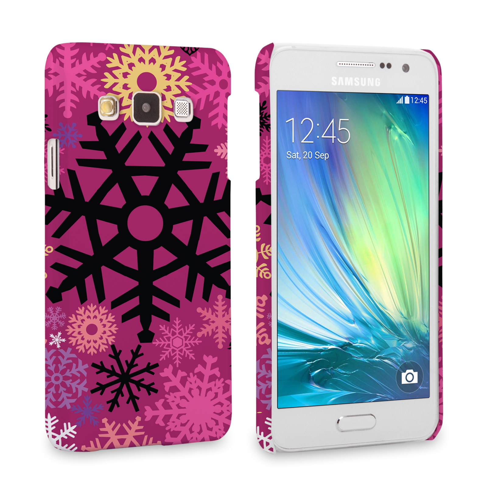 Caseflex Samsung Galaxy A3 Christmas Winter Snowflake Hard Case - Burgundy