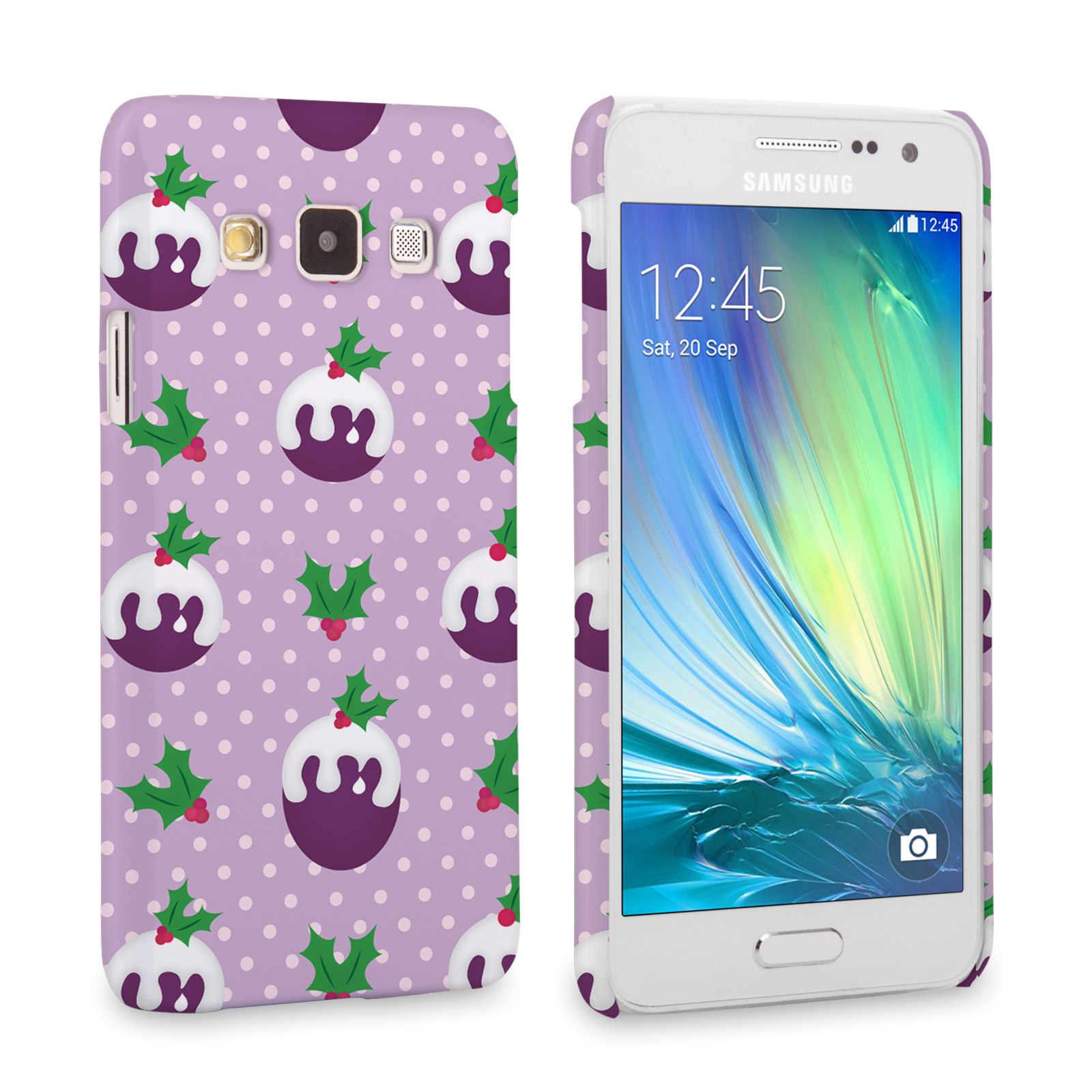 Caseflex Samsung Galaxy A3 Christmas Pudding Hard Case - Purple