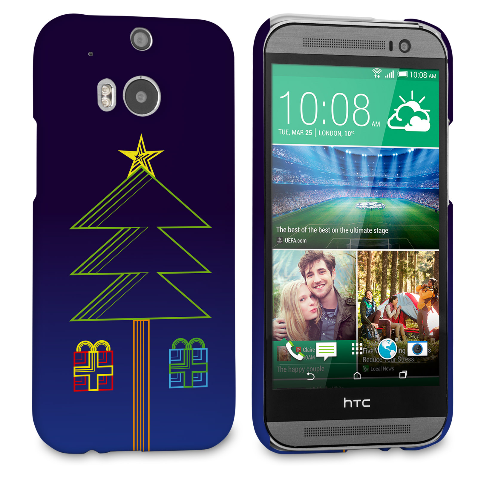 Caseflex HTC One M8 Christmas Night Tree & Presents Hard Case