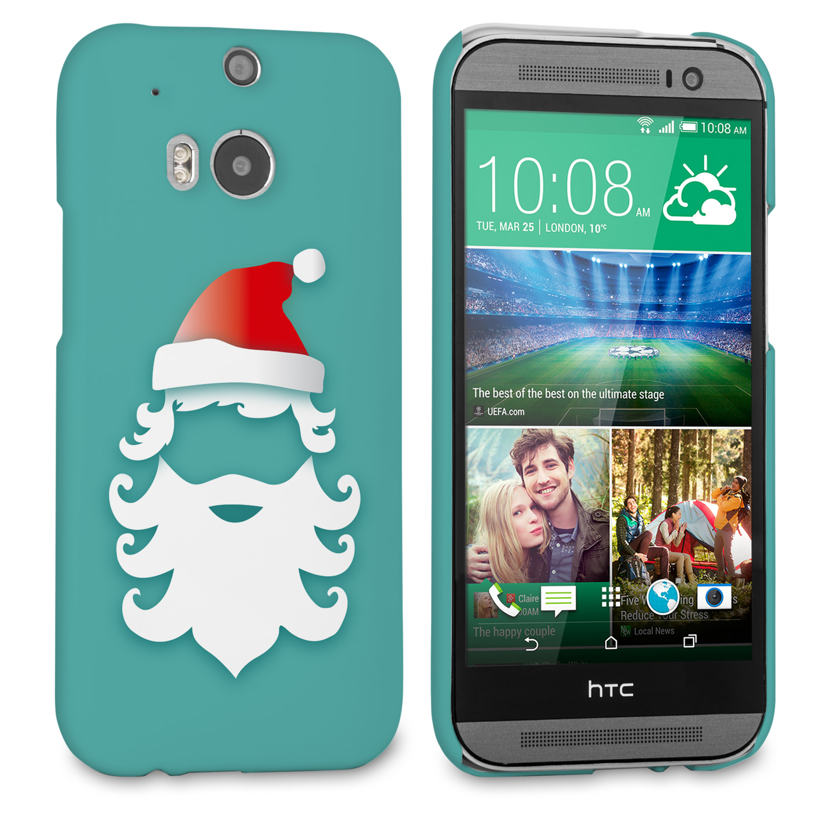 Caseflex HTC One M8 Christmas Santa Claus Hard Case