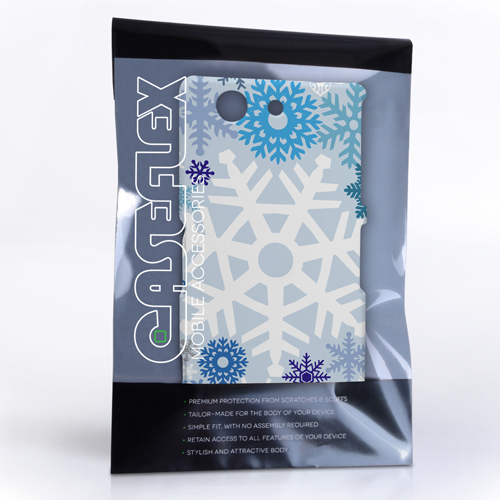 Caseflex Sony Xperia Z3 Compact Winter Christmas Snowflake Hard Case - White / Blue