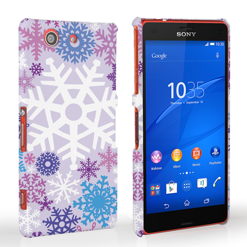 Caseflex Sony Xperia Z3 Compact Winter Christmas Snowflake Hard Case - Purple / Blue