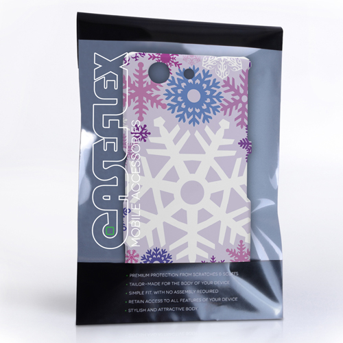 Caseflex Sony Xperia Z3 Compact Winter Christmas Snowflake Hard Case - Purple / Blue