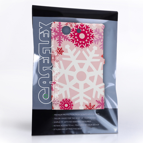 Caseflex Sony Xperia Z3 Compact Winter Christmas Snowflake Hard Case - Red / Pink