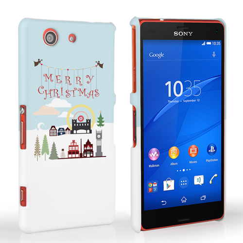 Caseflex Sony Xperia Z3 Compact  Merry Christmas Pattern Hard Case