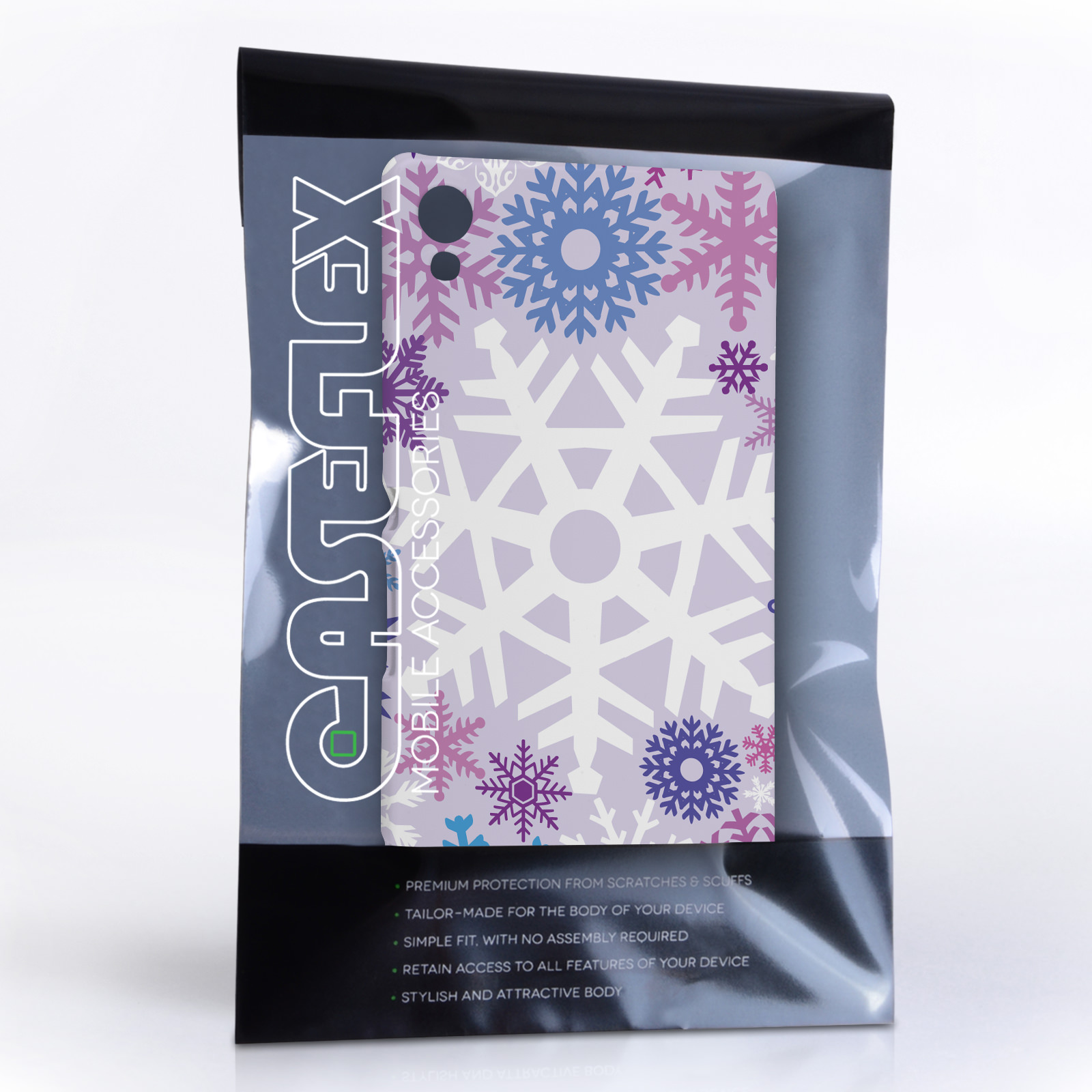 Caseflex Sony Xperia Z3+ Winter Christmas Snowflake Hard Case - Purple / Blue