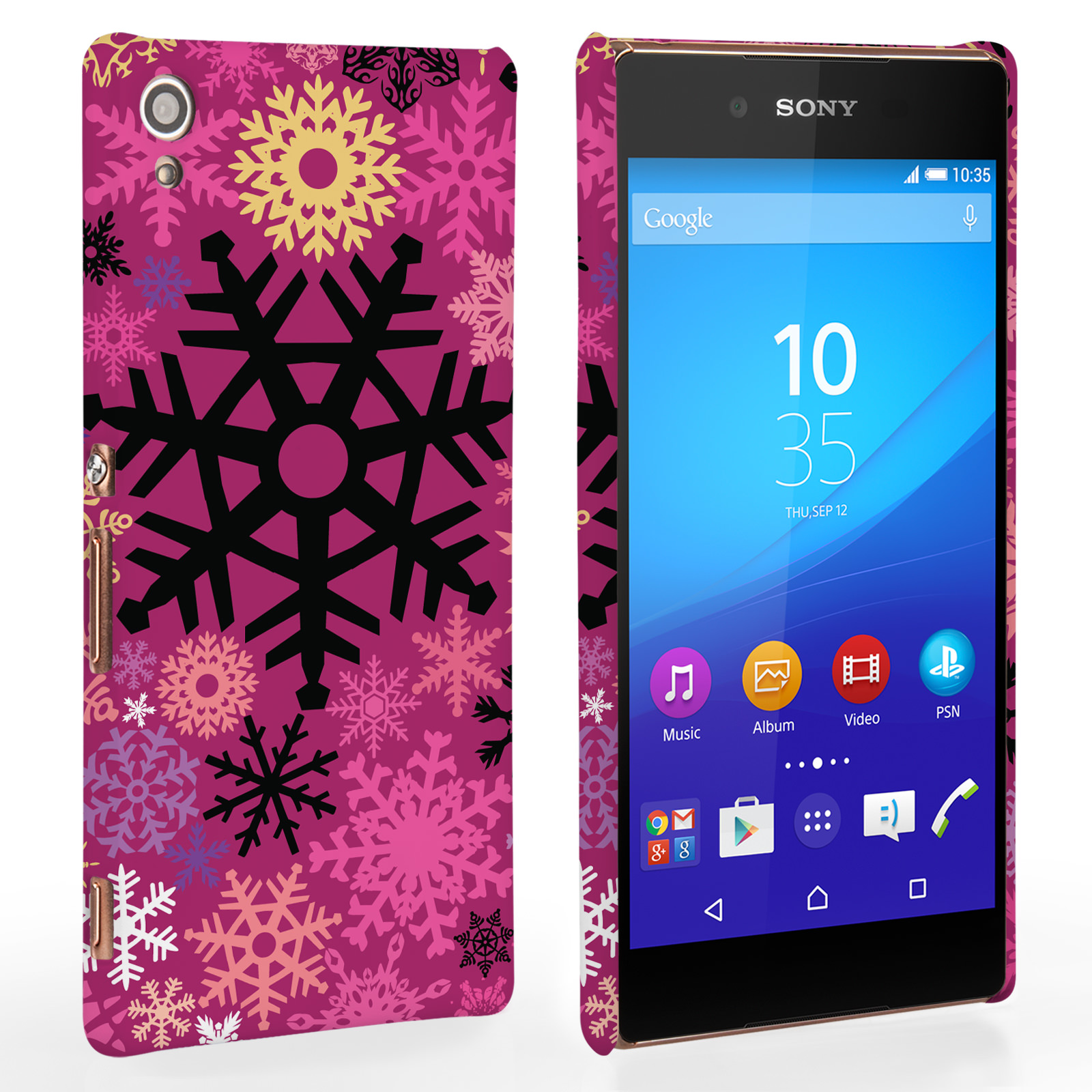 Caseflex Sony Xperia Z3+ Christmas Winter Snowflake Hard Case - Burgundy