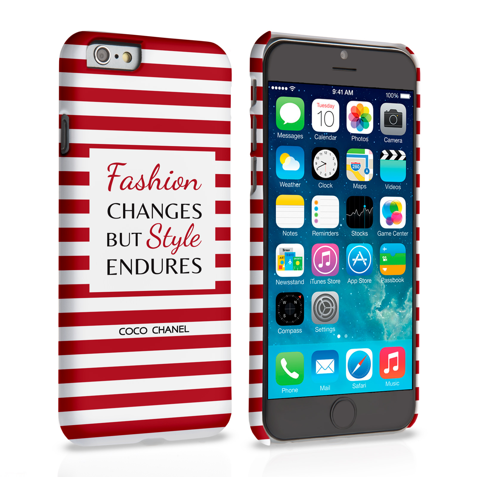 Caseflex iPhone 6 and 6s Chanel ‘Fashion Changes’ Quote Case – Red and White