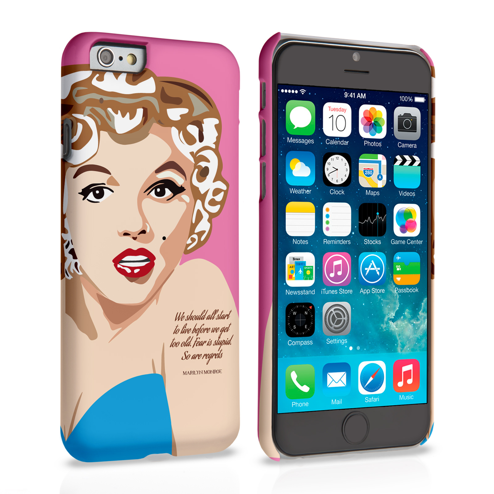 Caseflex iPhone 6 and 6s Marilyn Monroe ‘Fear is Stupid’ Quote Case