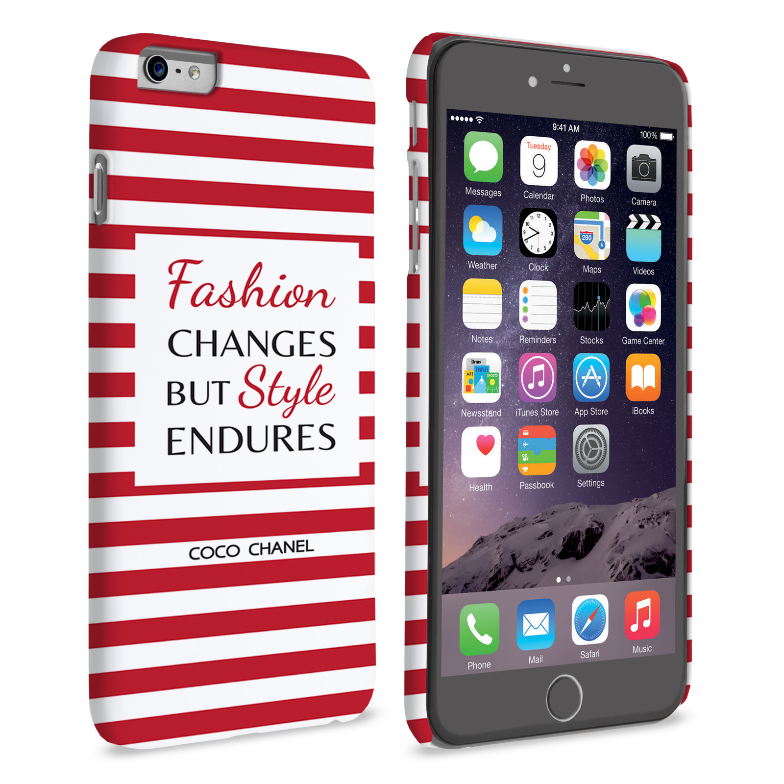 Caseflex iPhone 6 Plus and 6s Plus Chanel ‘Fashion Changes’ Quote Case – Red and White