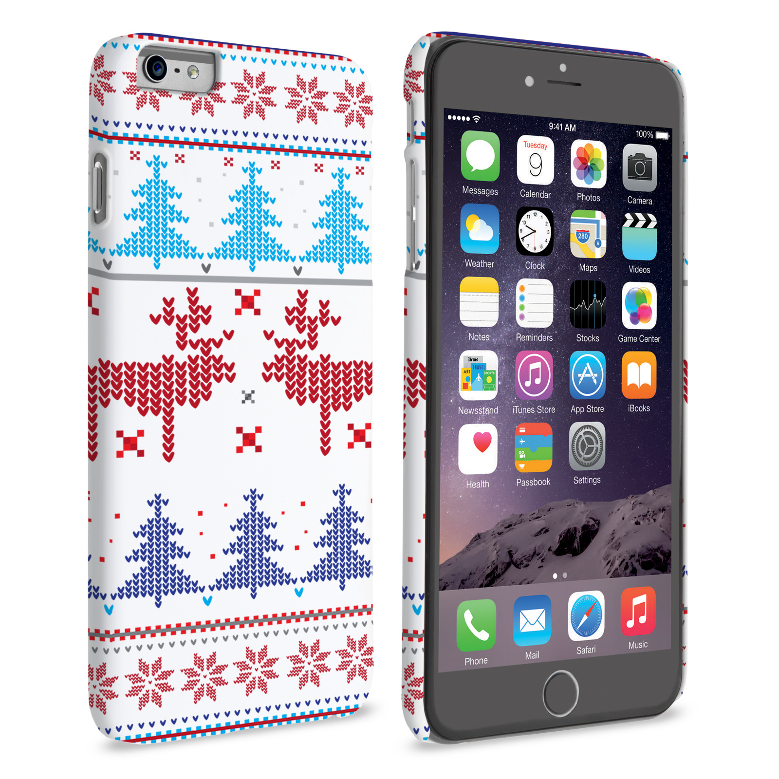 Caseflex iPhone 6 Plus and 6s Plus Christmas Heart Reindeer Tree Jumper Hard Case