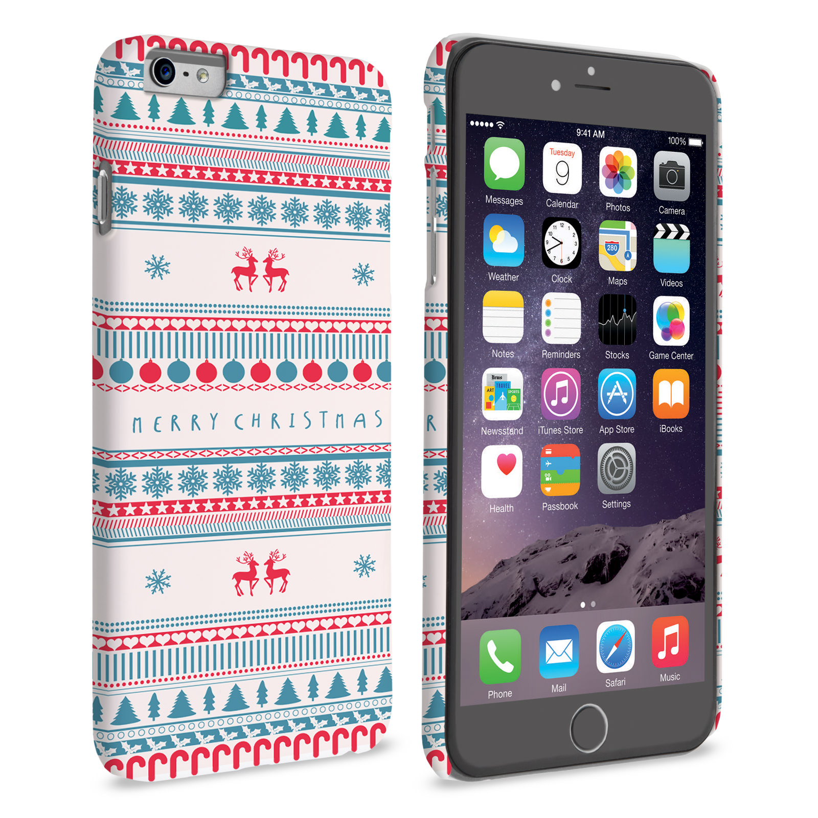 Caseflex iPhone 6 Plus and 6s Plus Merry Christmas Reindeer Snowflake Pattern Hard Case