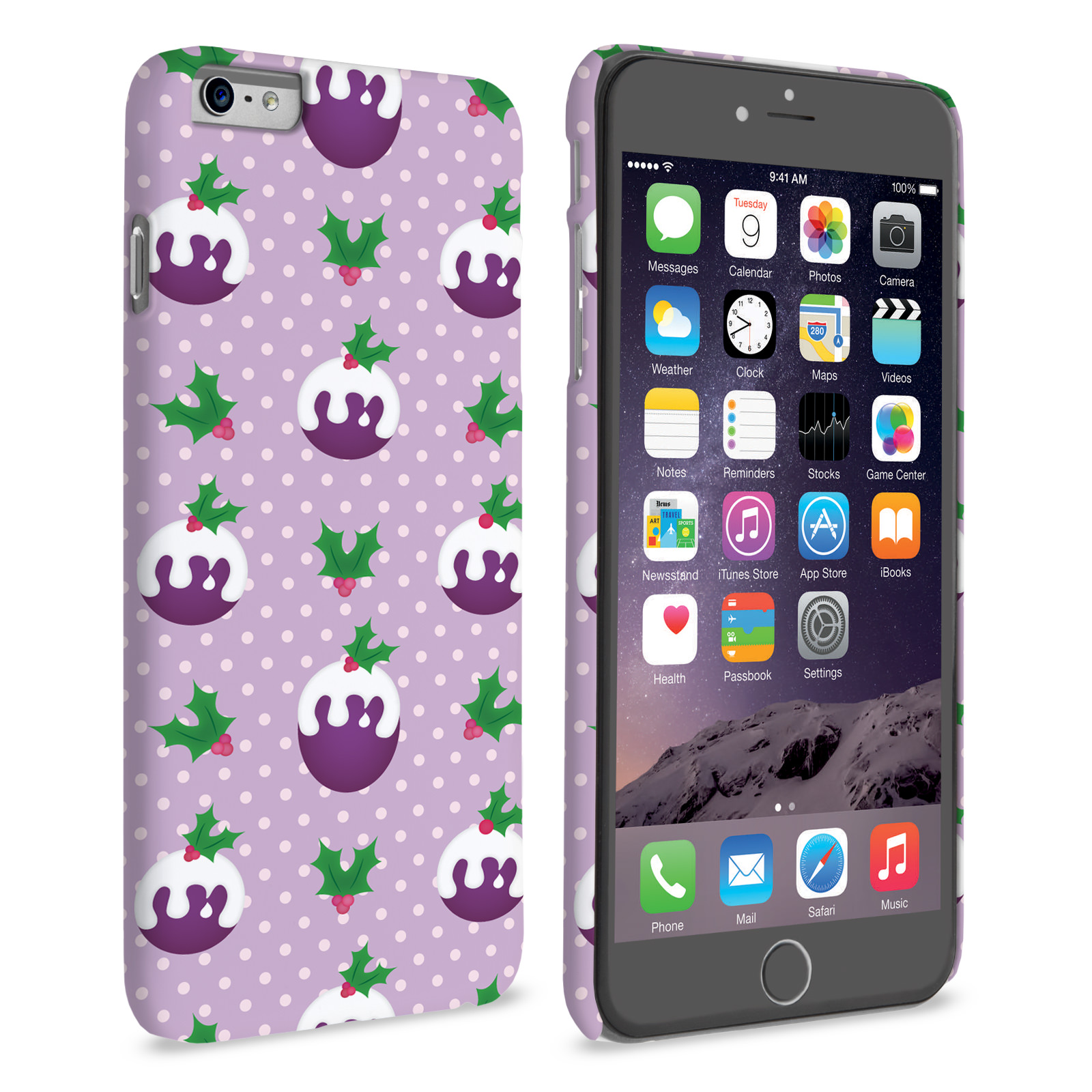 Caseflex iPhone 6 Plus and 6s Plus Christmas Pudding Hard Case - Purple