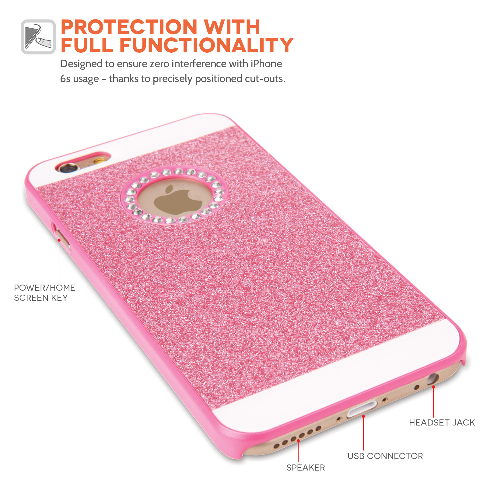 Yousave Accessories iPhone 6 and 6s Flash Diamond Case - Pink