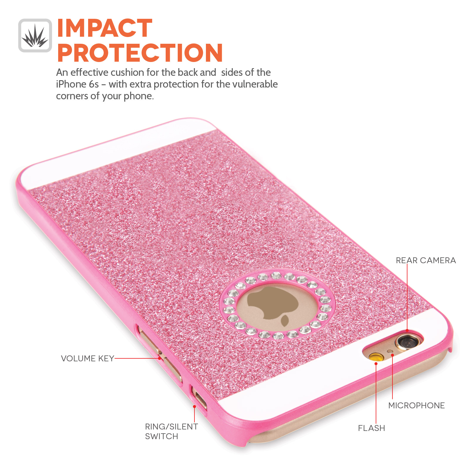 Yousave Accessories iPhone 6 and 6s Flash Diamond Case - Pink