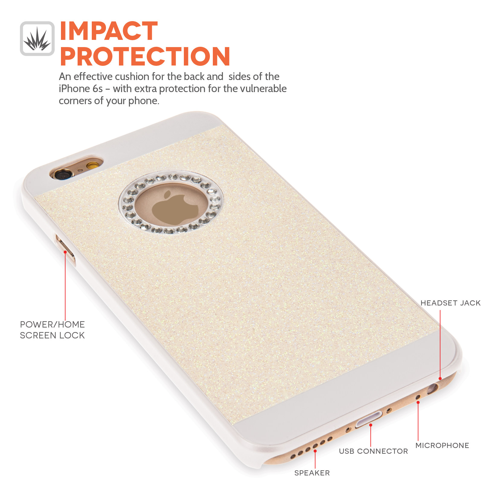 Yousave Accessories iPhone 6 and 6s Flash Diamond Case - White