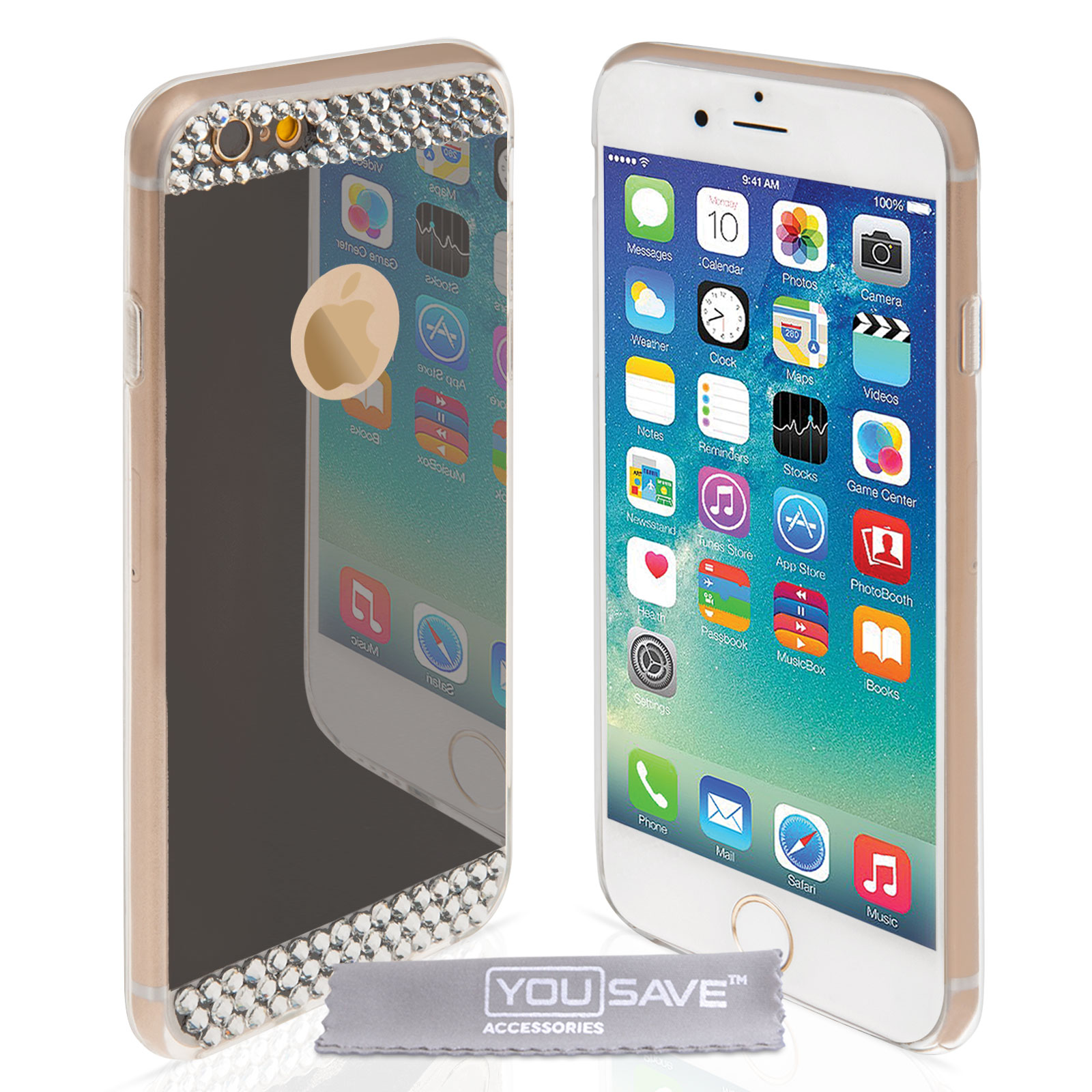 Yousave Accessories iPhone 6 and 6s Mirror Diamond Case - Grey