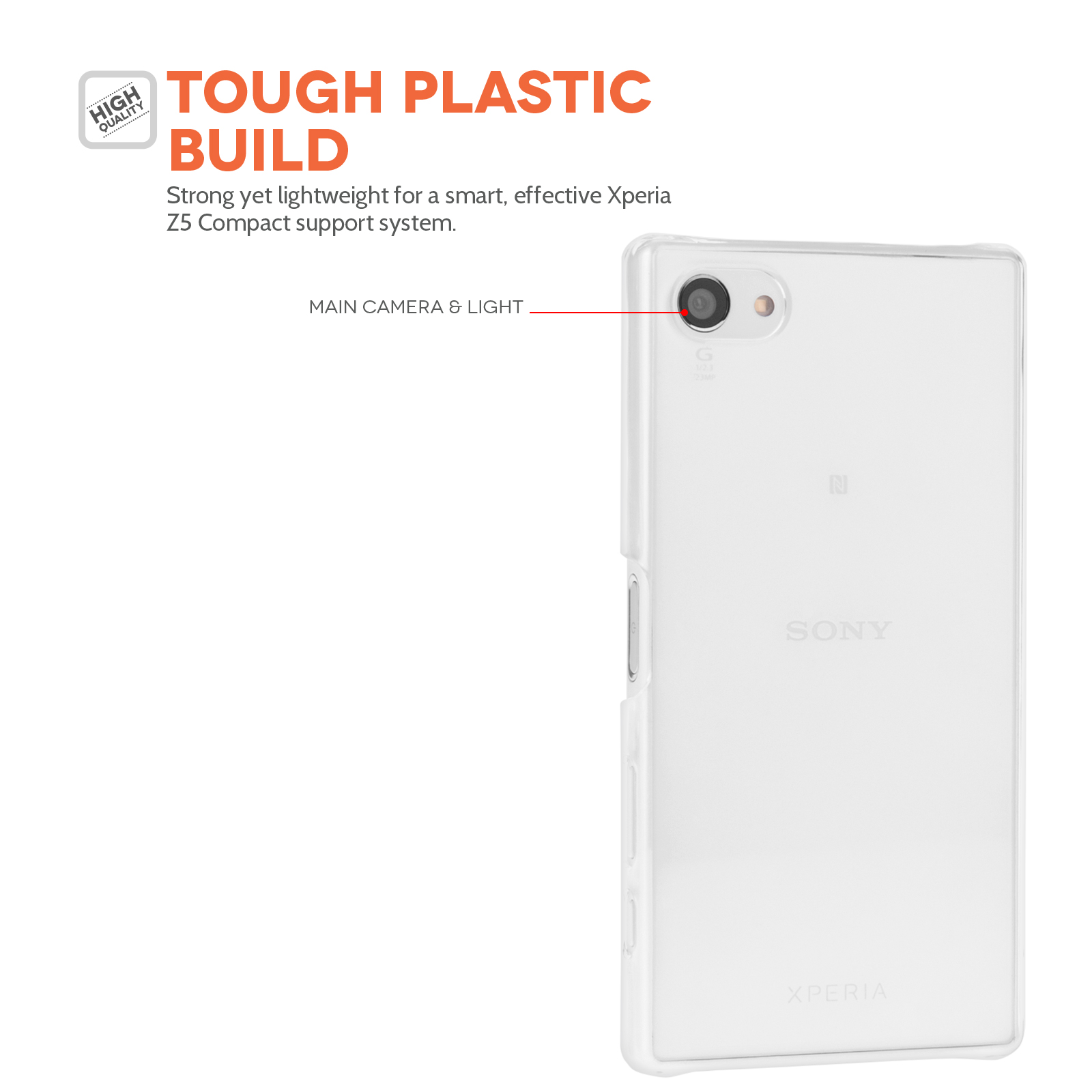 YouSave Accessories Sony Xperia Z5 Compact Hard Case - Crystal Clear